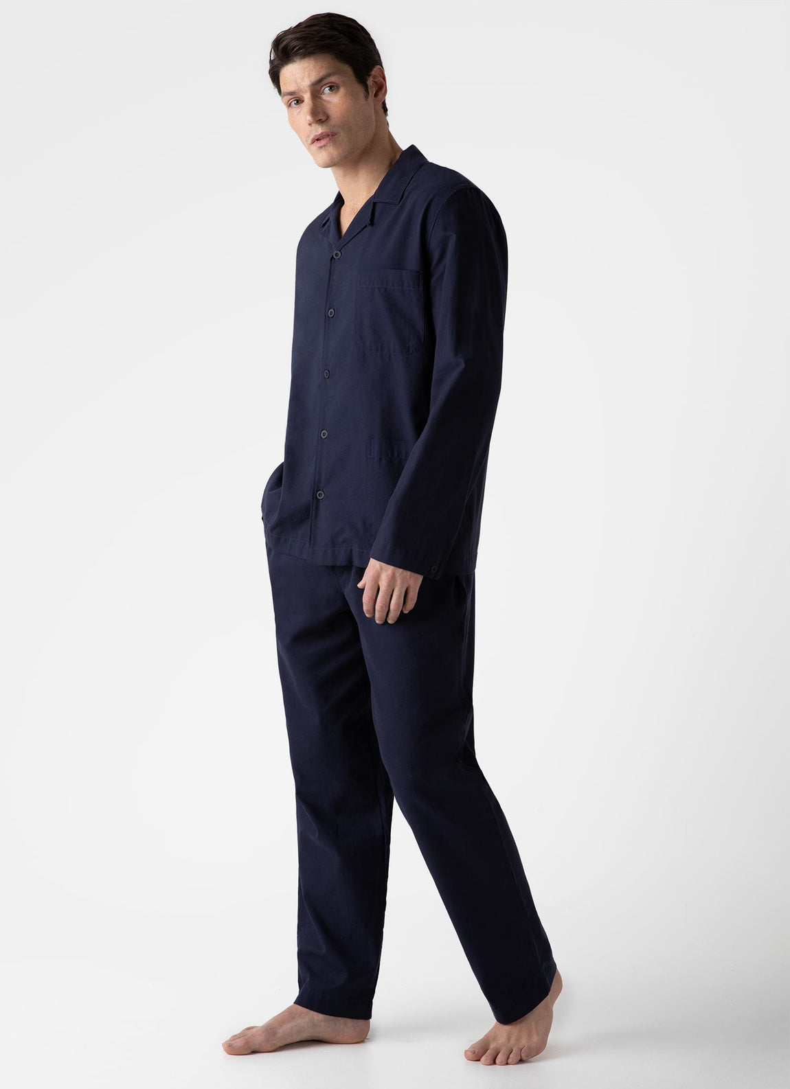 Men's Cotton Flannel Pyjama Trouser in Navy9