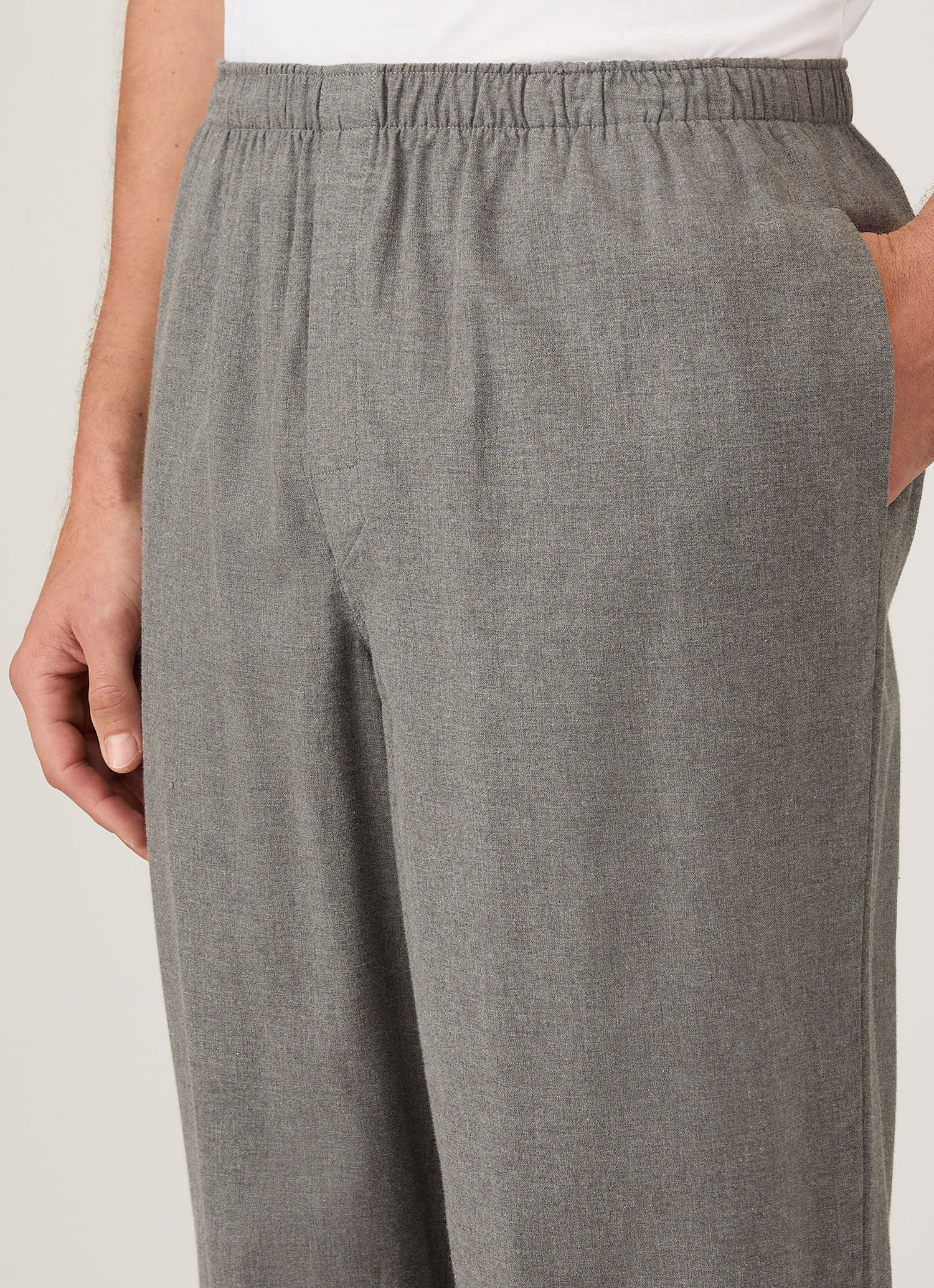 コットン フランネル パジャマ パンツ （Mid Grey Melange）| Sunspel