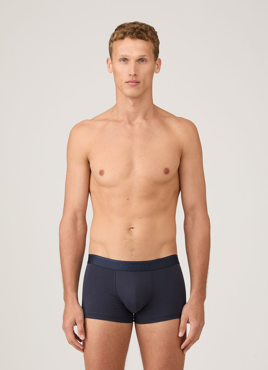 Men's Stretch Cotton Trunks 3-Pack in Navy