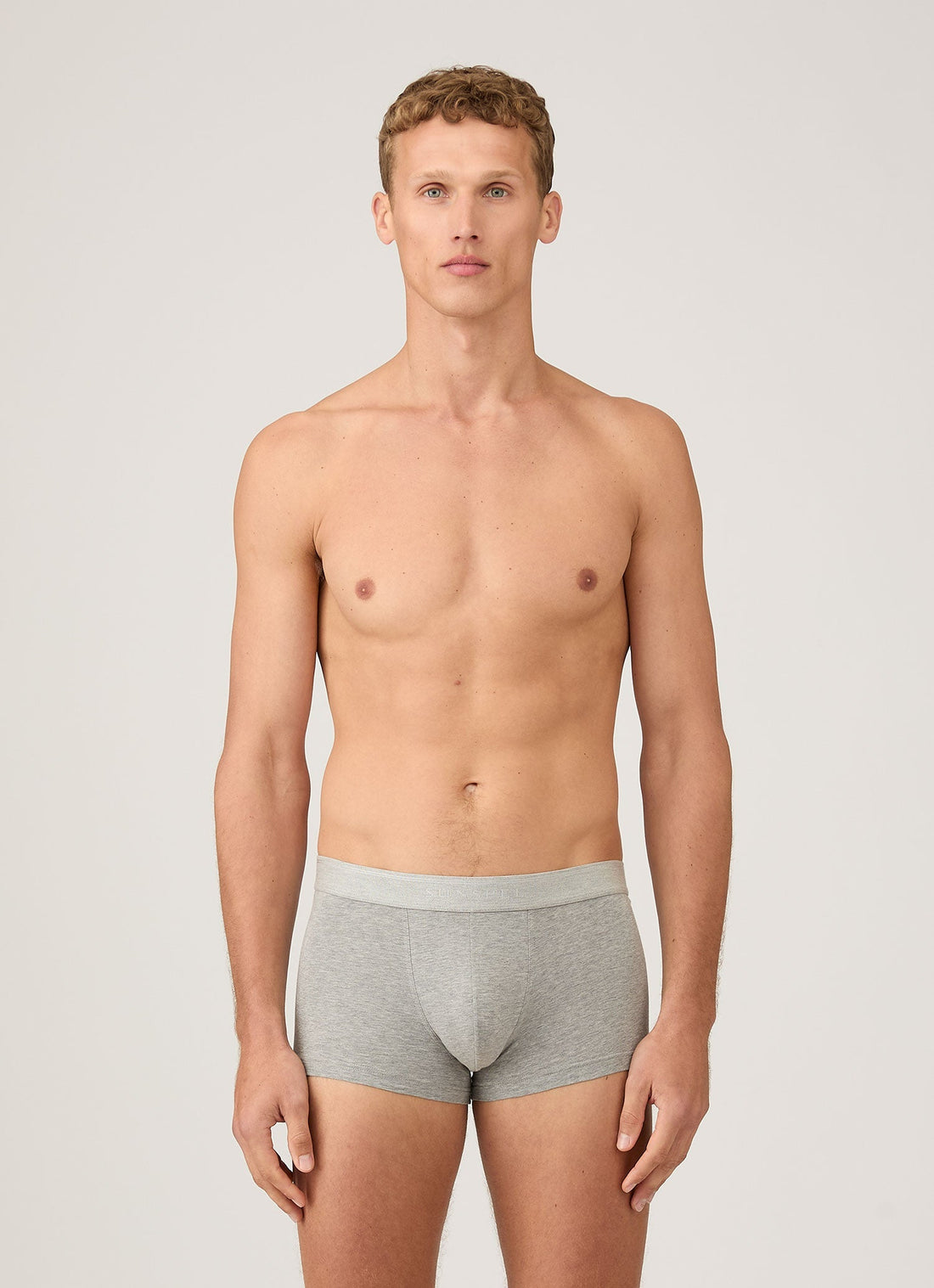 Men's Stretch Cotton Trunks 3-Pack in Grey Melange