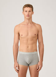 Men's Stretch Cotton Trunks 3-Pack in Grey Melange