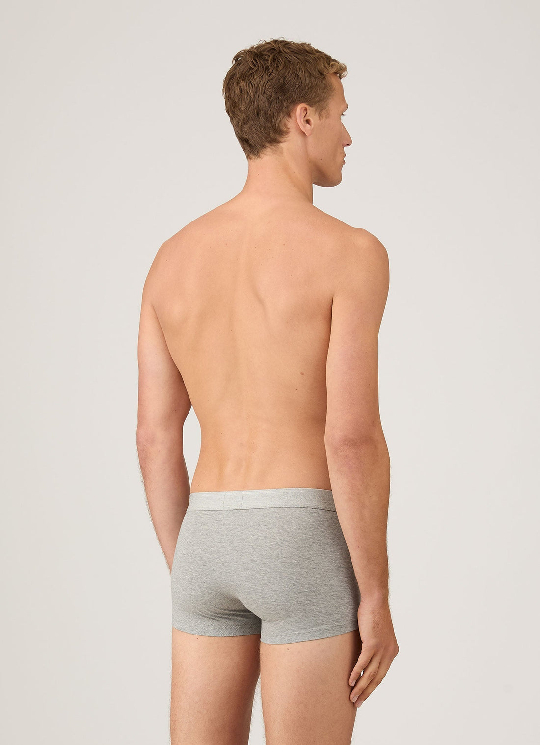 Men's Stretch Cotton Trunks 3-Pack in Grey Melange