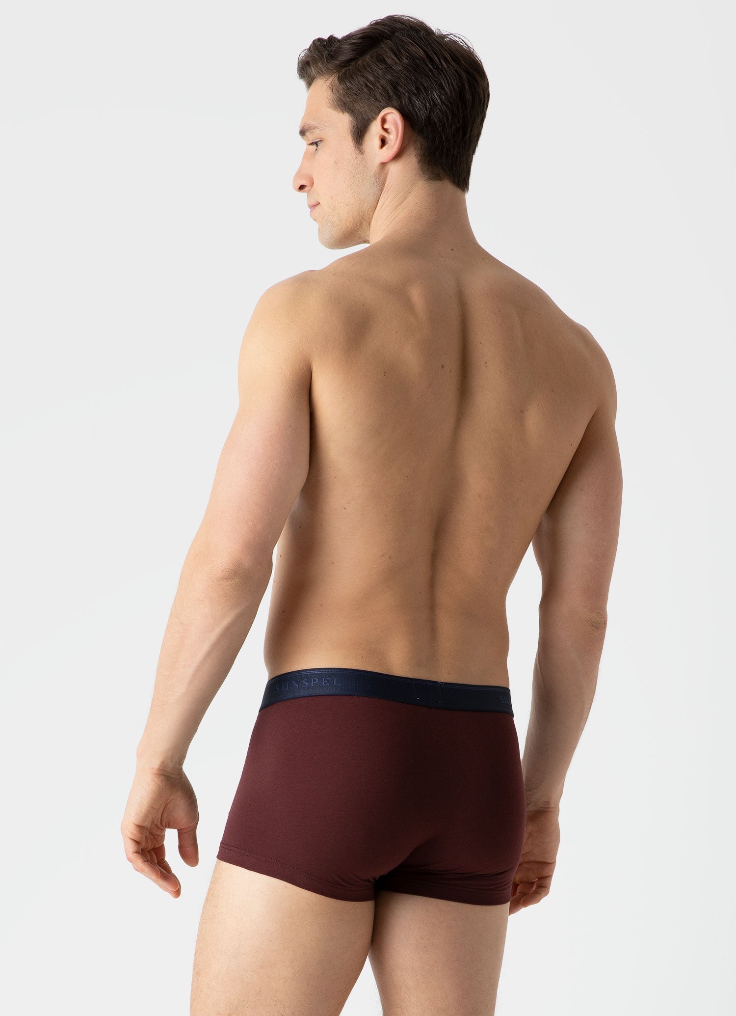 Men's Stretch Cotton Trunks in Maroon