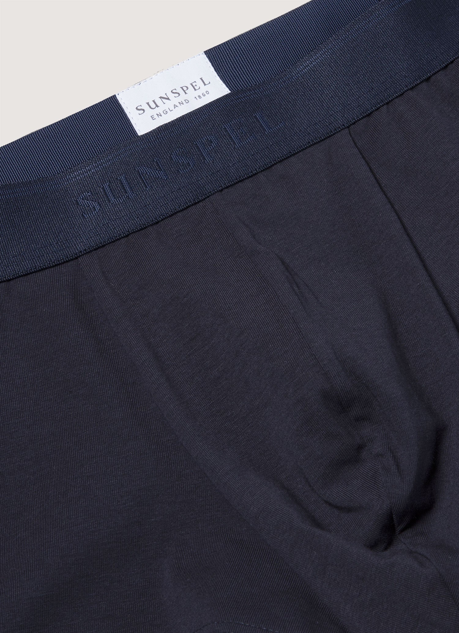 ストレッチコットントランクス（3枚セット）（Navy）| Sunspel