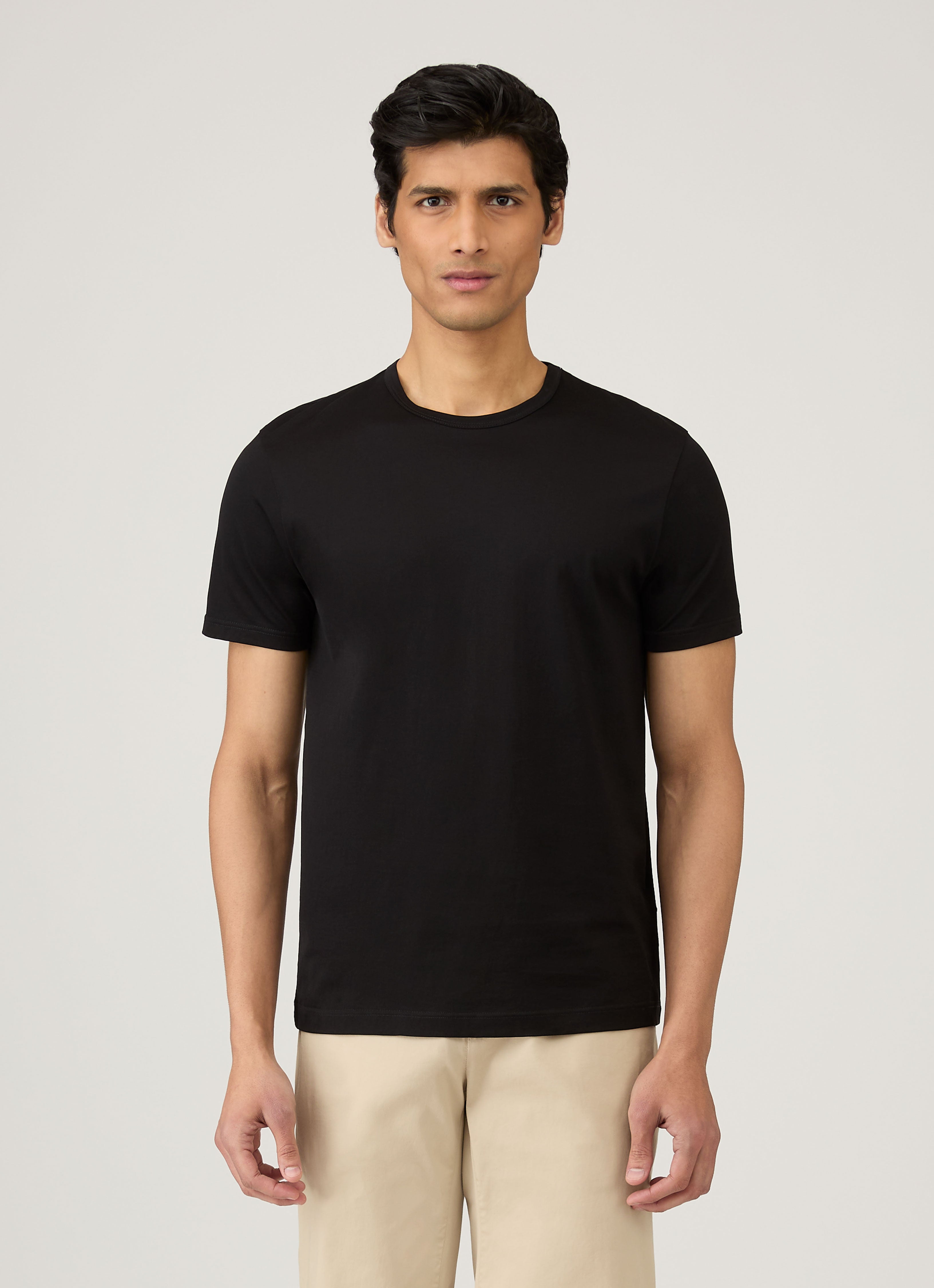 SUNSPEL ブラック 長袖 Tシャツ S ロングスリーブ（クラシック）Tシャツ （Black）| Sunspel