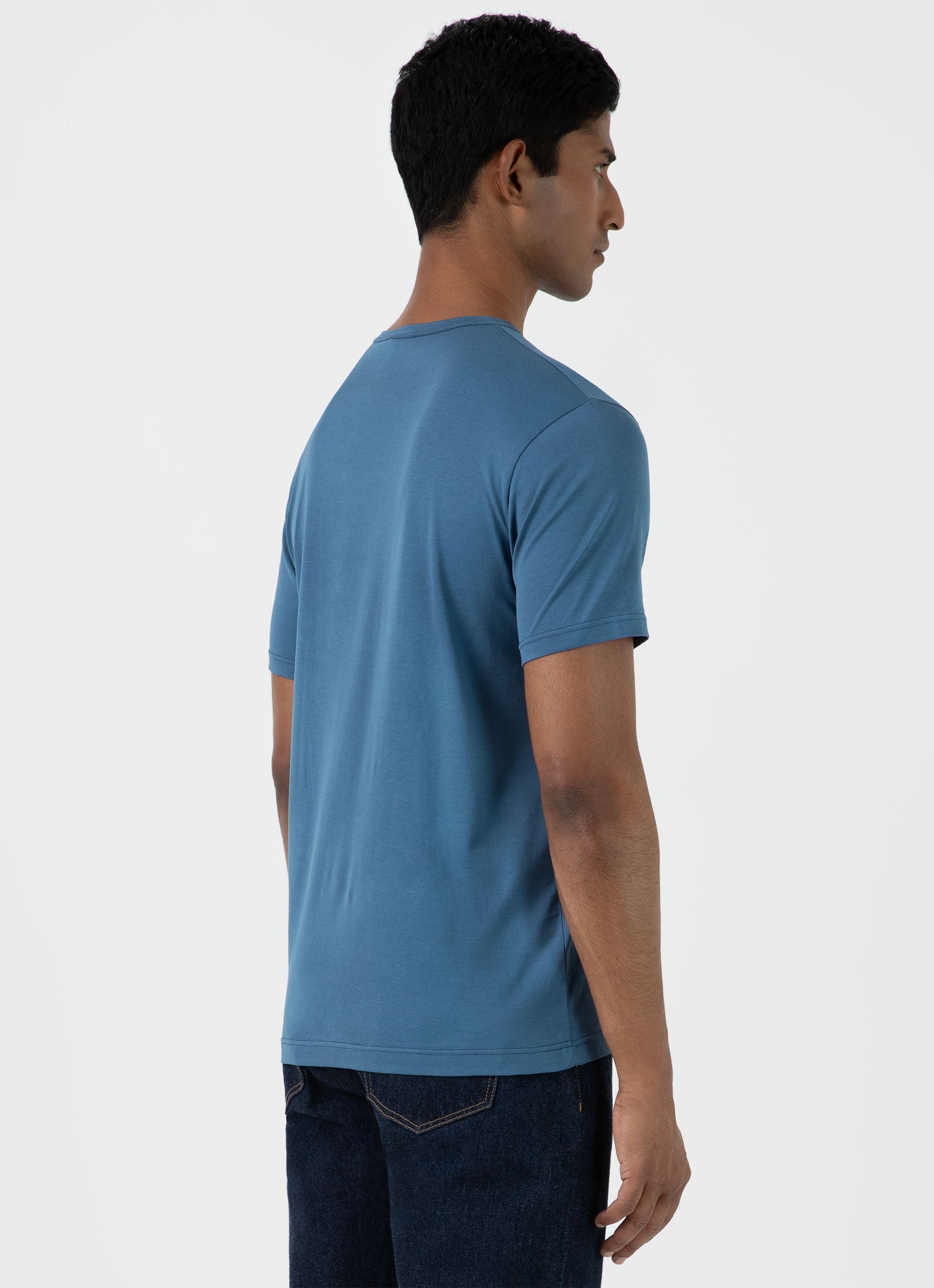 Tシャツ・カットソー BLUE SILK T-SHIRT クラシックTシャツ（Steel Blue）| Sunspel