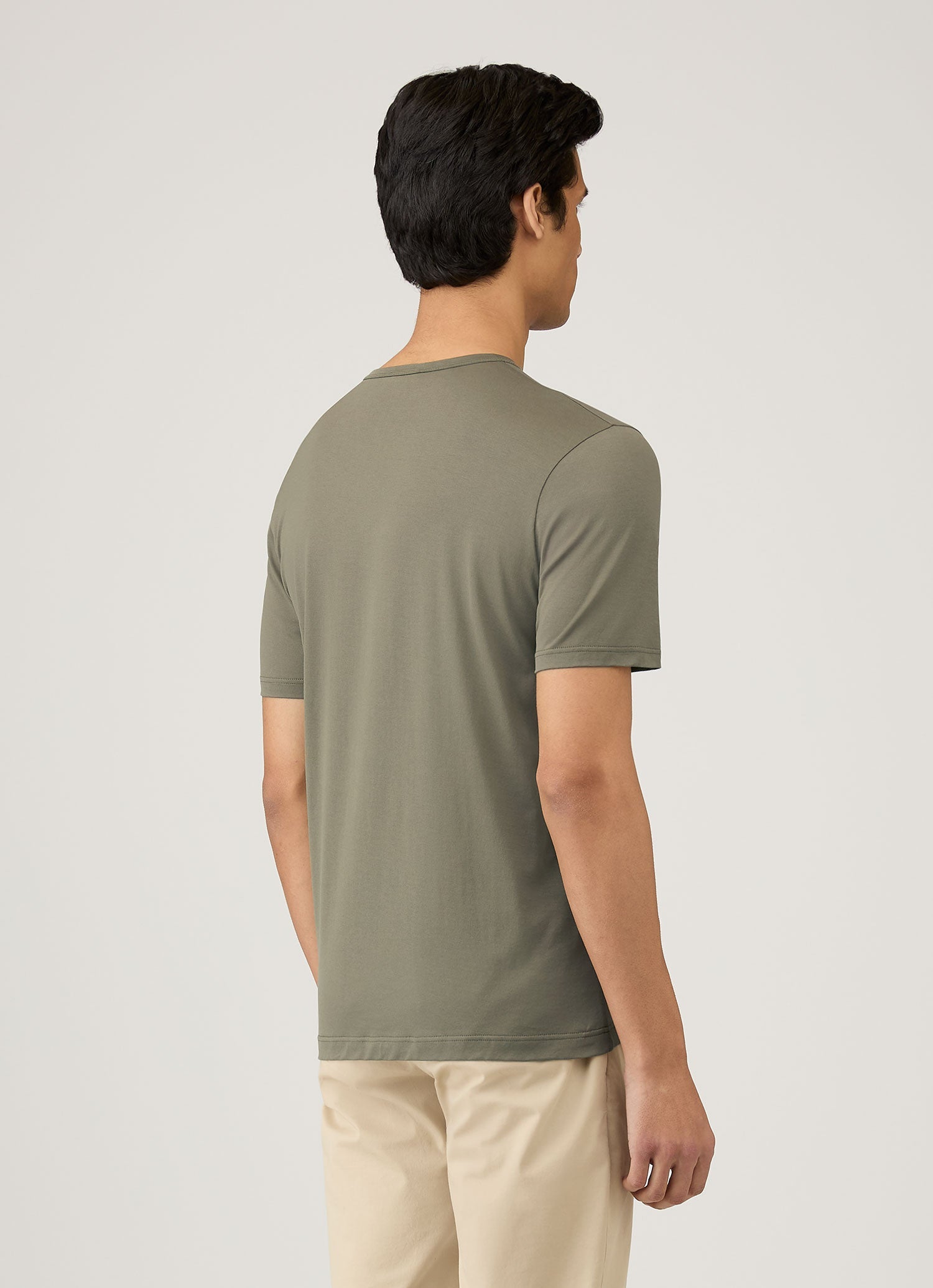 sunspel サンスペル コットン 長袖 カットソー カーキ M クラシックTシャツ（Khaki）| Sunspel