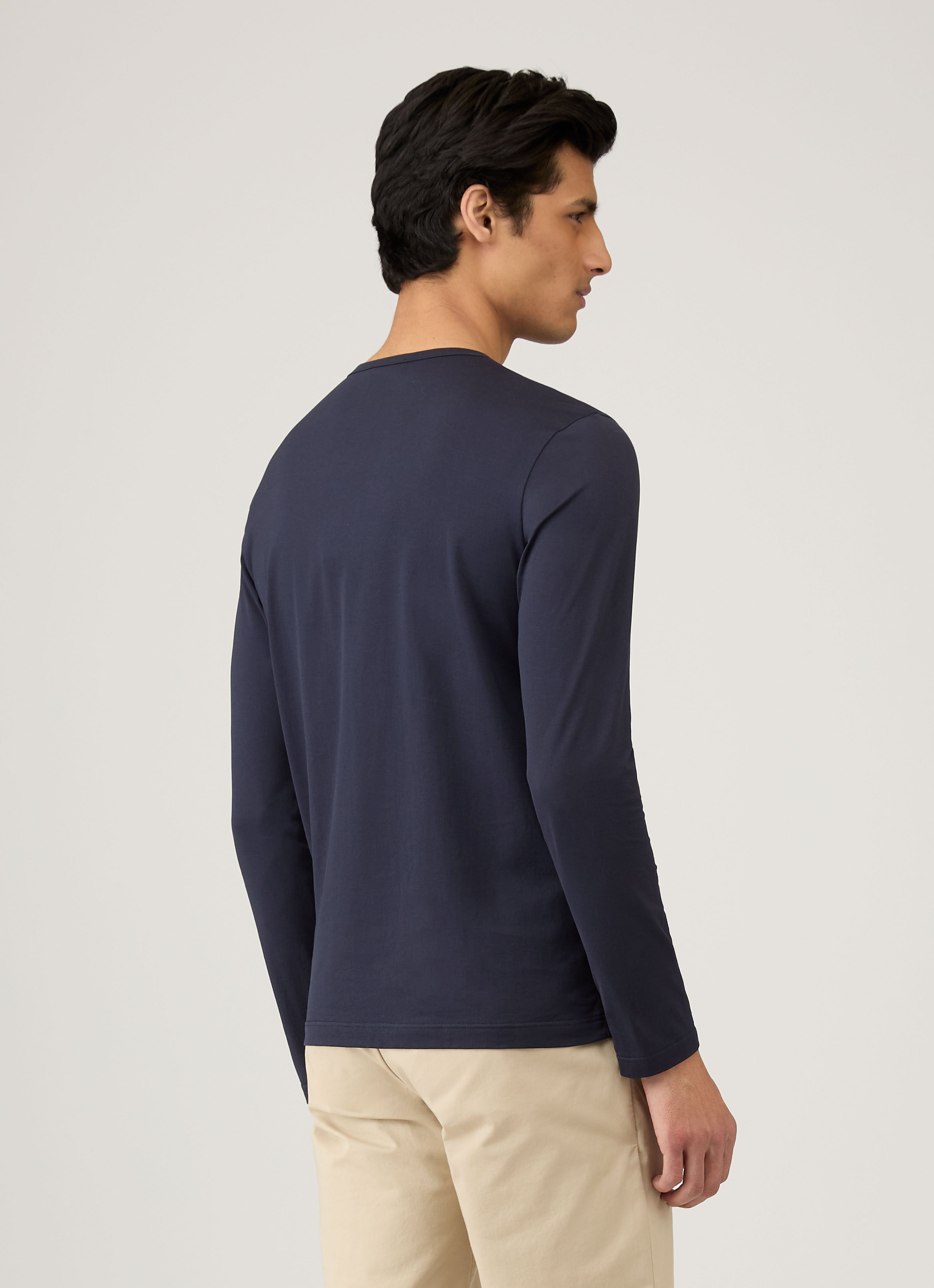 ロングスリーブ（クラシック）Tシャツ （Navy）| Sunspel