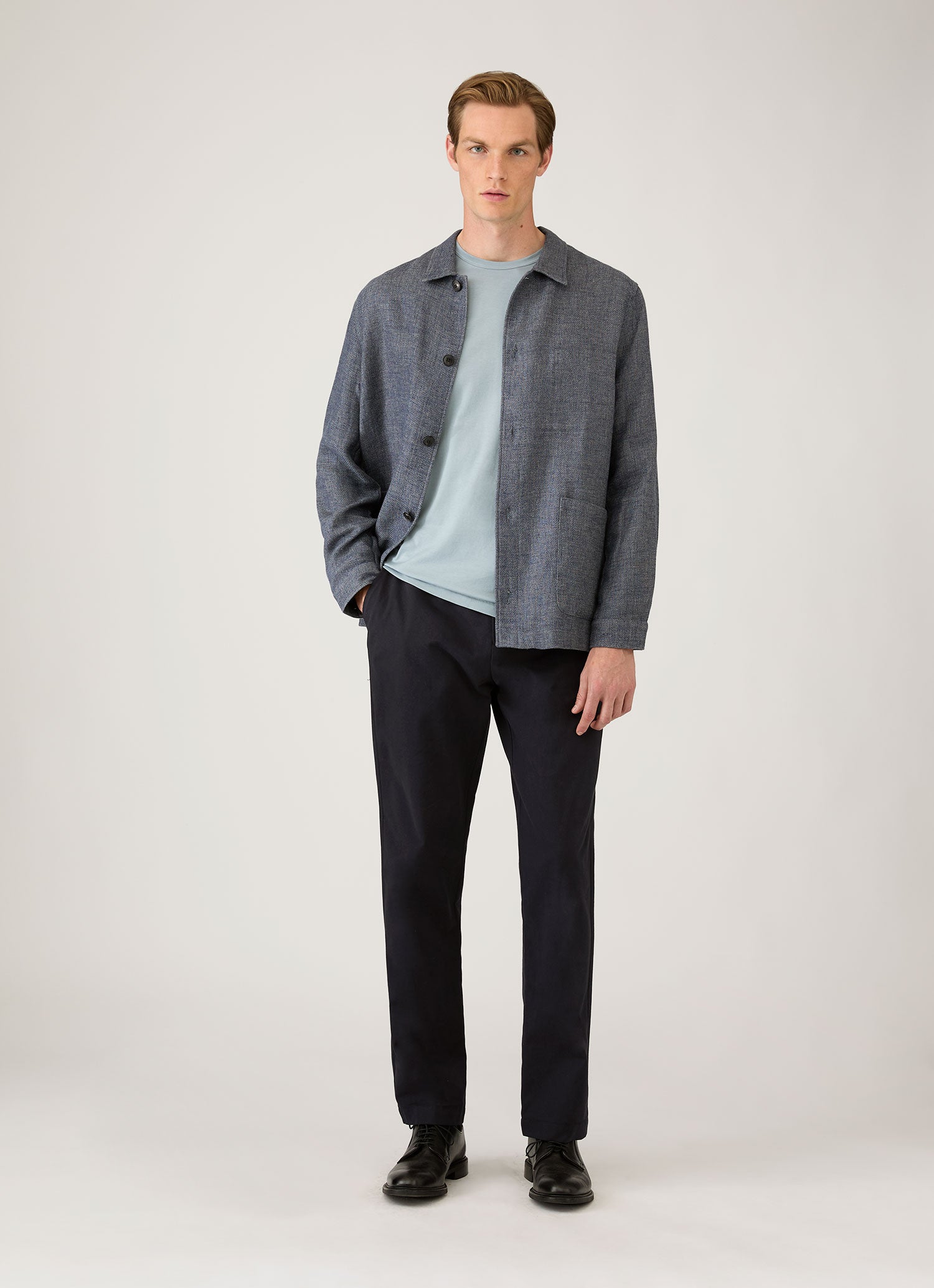 ロングスリーブ（クラシック）Tシャツ（Stone Blue）| Sunspel
