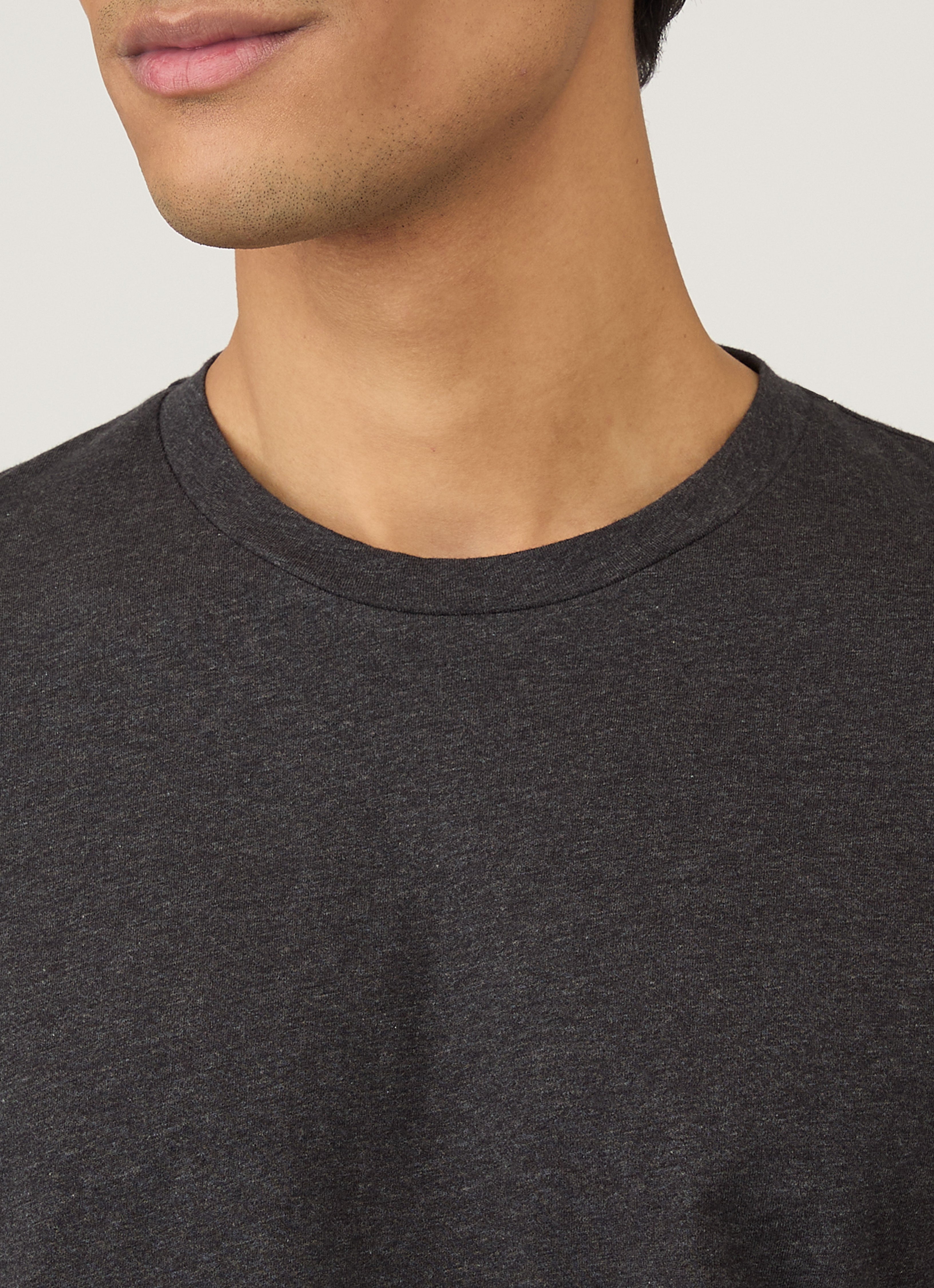 リヴィエラ（ミッドウェイト） Tシャツ（Charcoal Melange）| Sunspel
