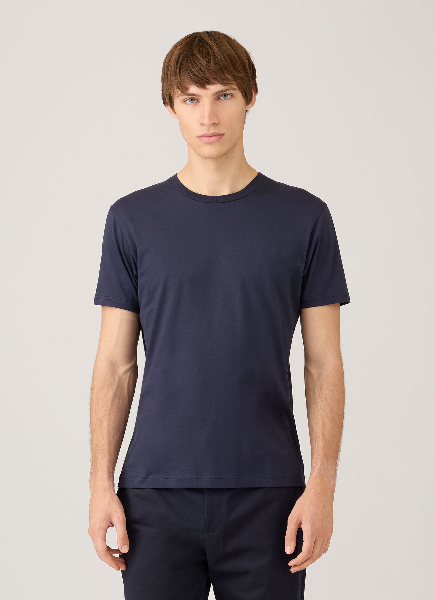 リヴィエラ（ミッドウェイト） Tシャツ（Navy）| Sunspel