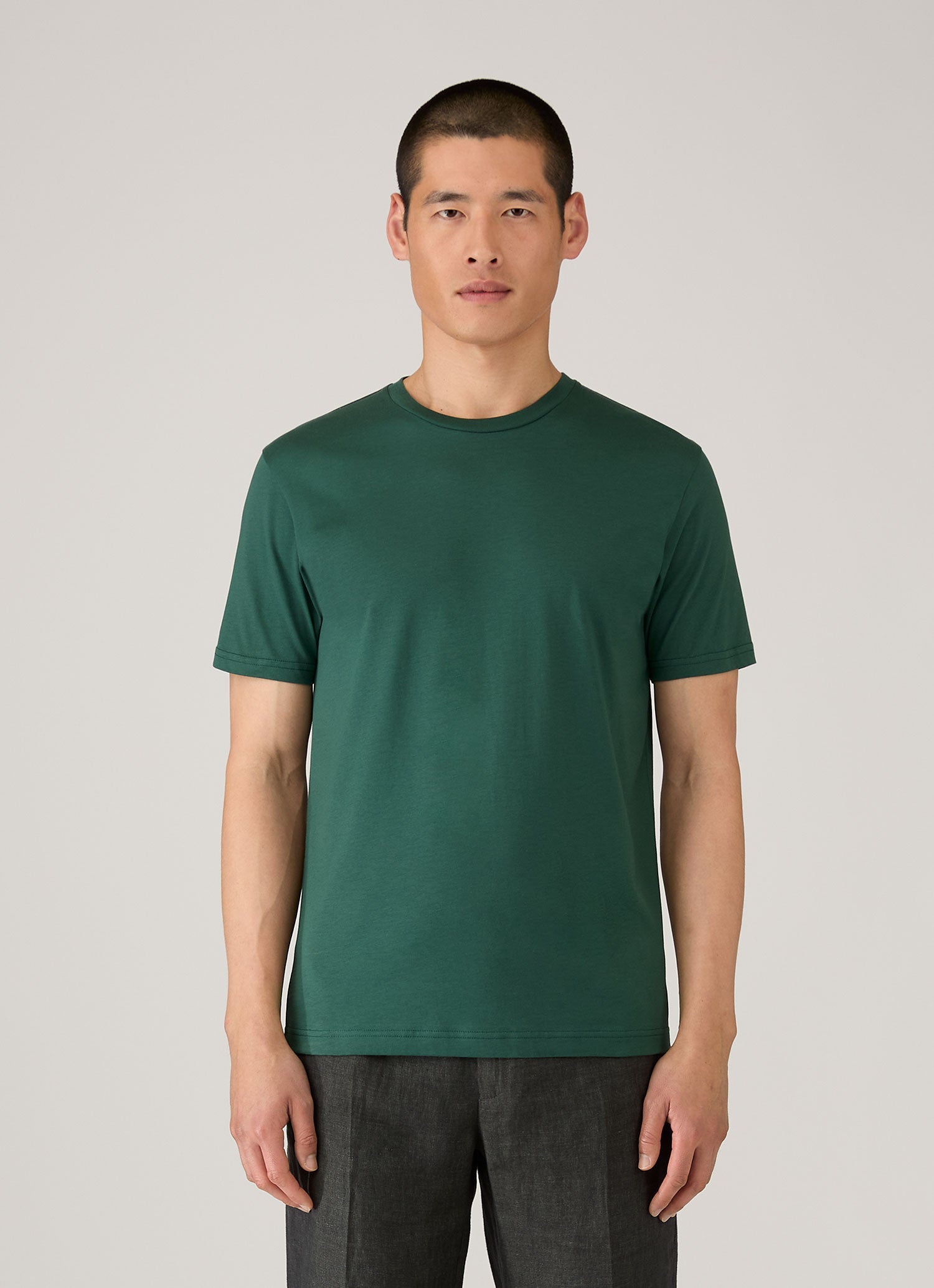 リヴィエラ（ミッドウェイト） Tシャツ（Forest）| Sunspel