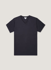 Men's Riviera Midweight V‑neck T‑shirt in Navy