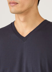 Men's Riviera Midweight V‑neck T‑shirt in Navy