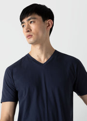 Men's Riviera V Neck T-shirt in Navy