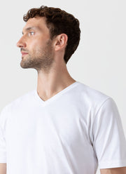 Men's Riviera V Neck T-shirt in White