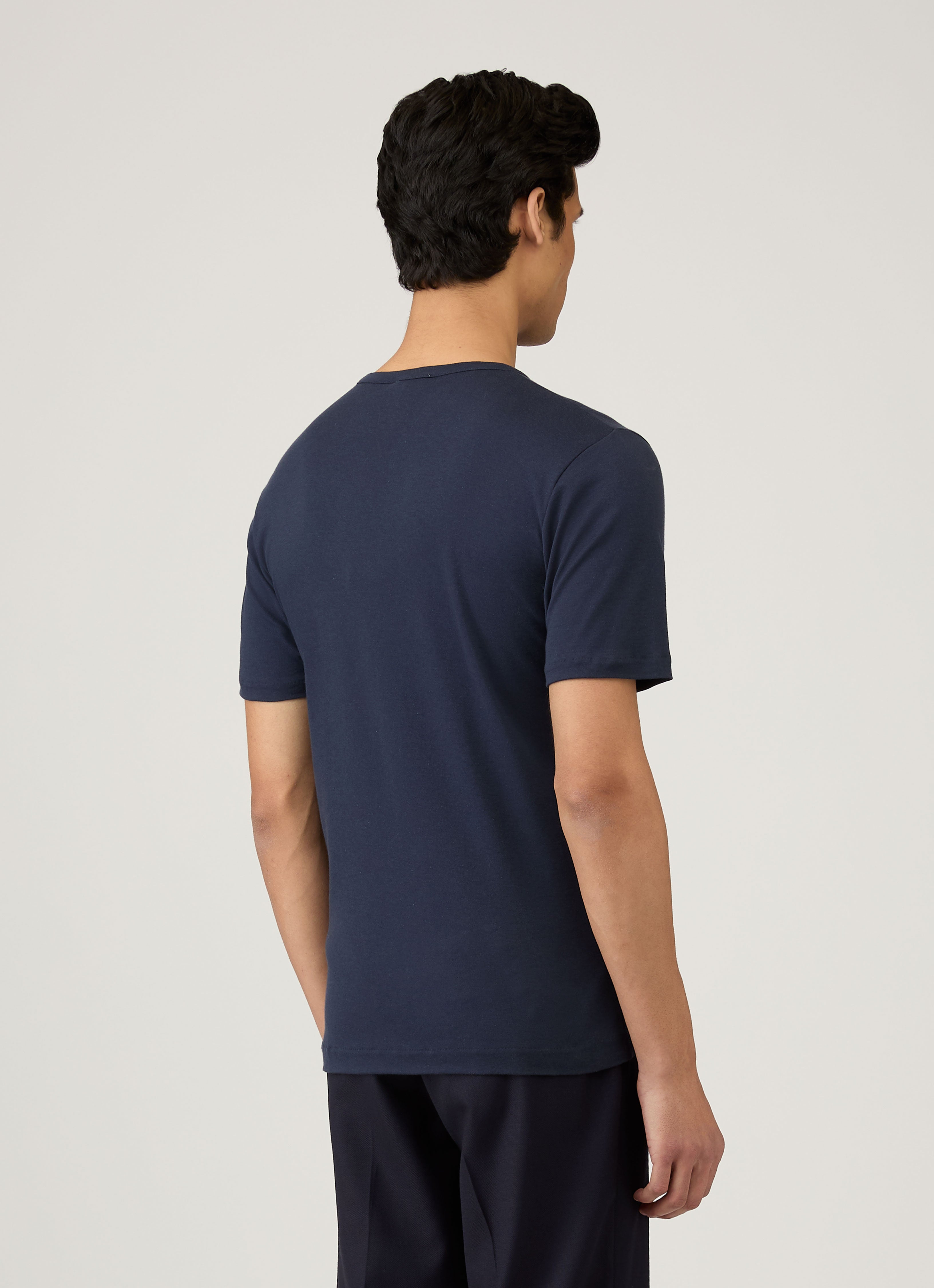 シーアイランドコットンTシャツ （Navy）| Sunspel