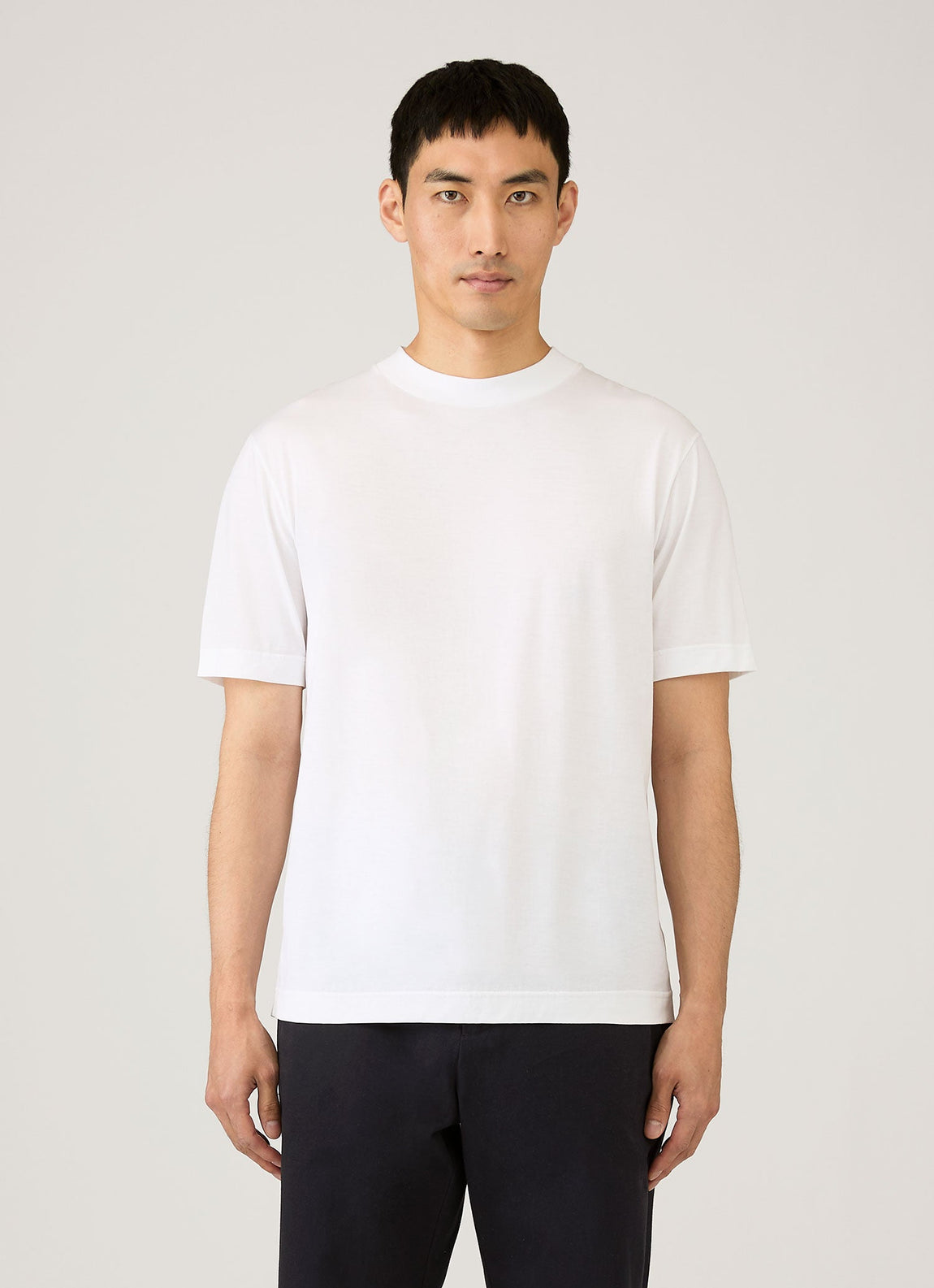 Men's Mock Neck T-shirt in White