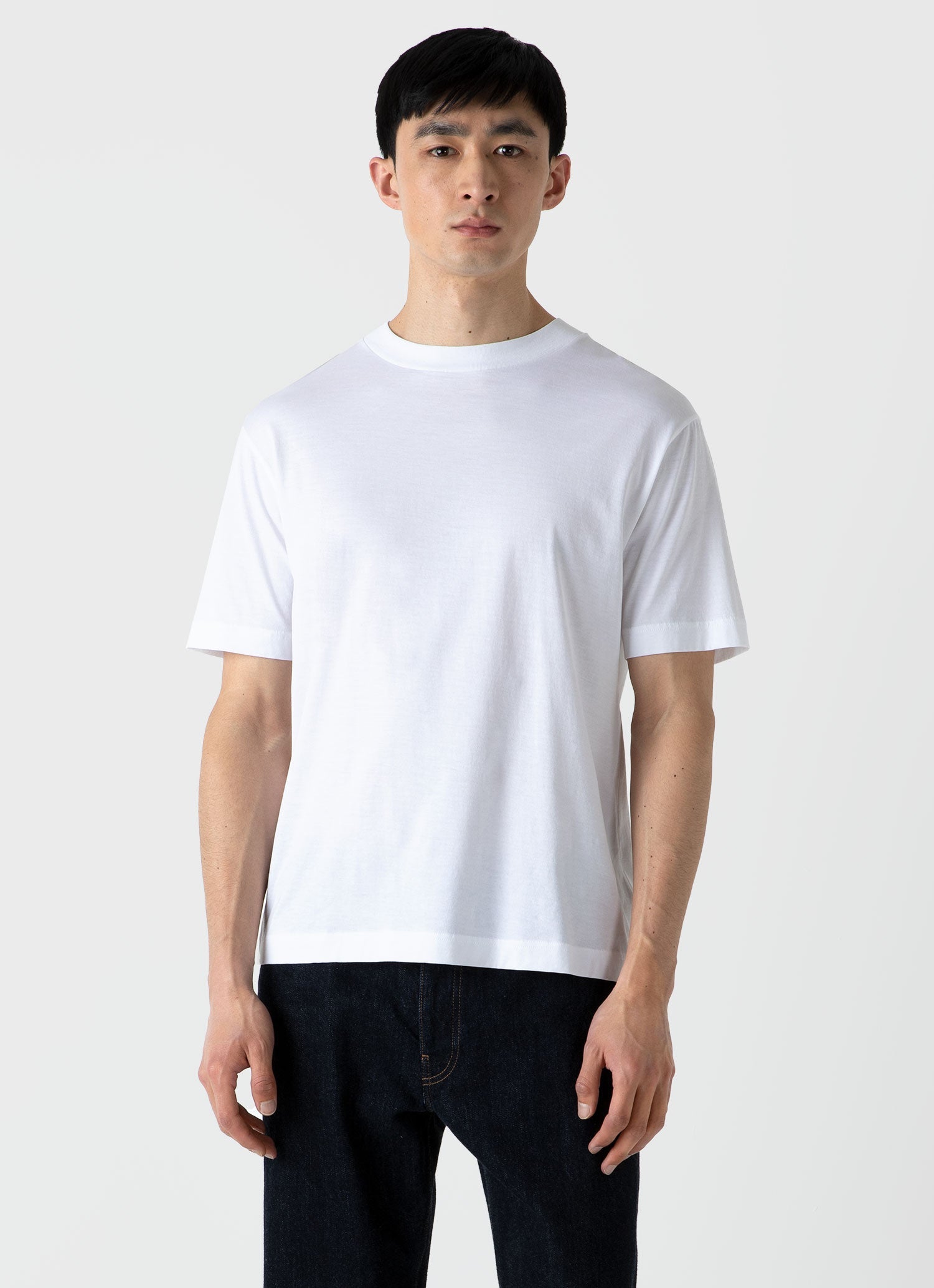 Men's Mock Neck T-shirt in White