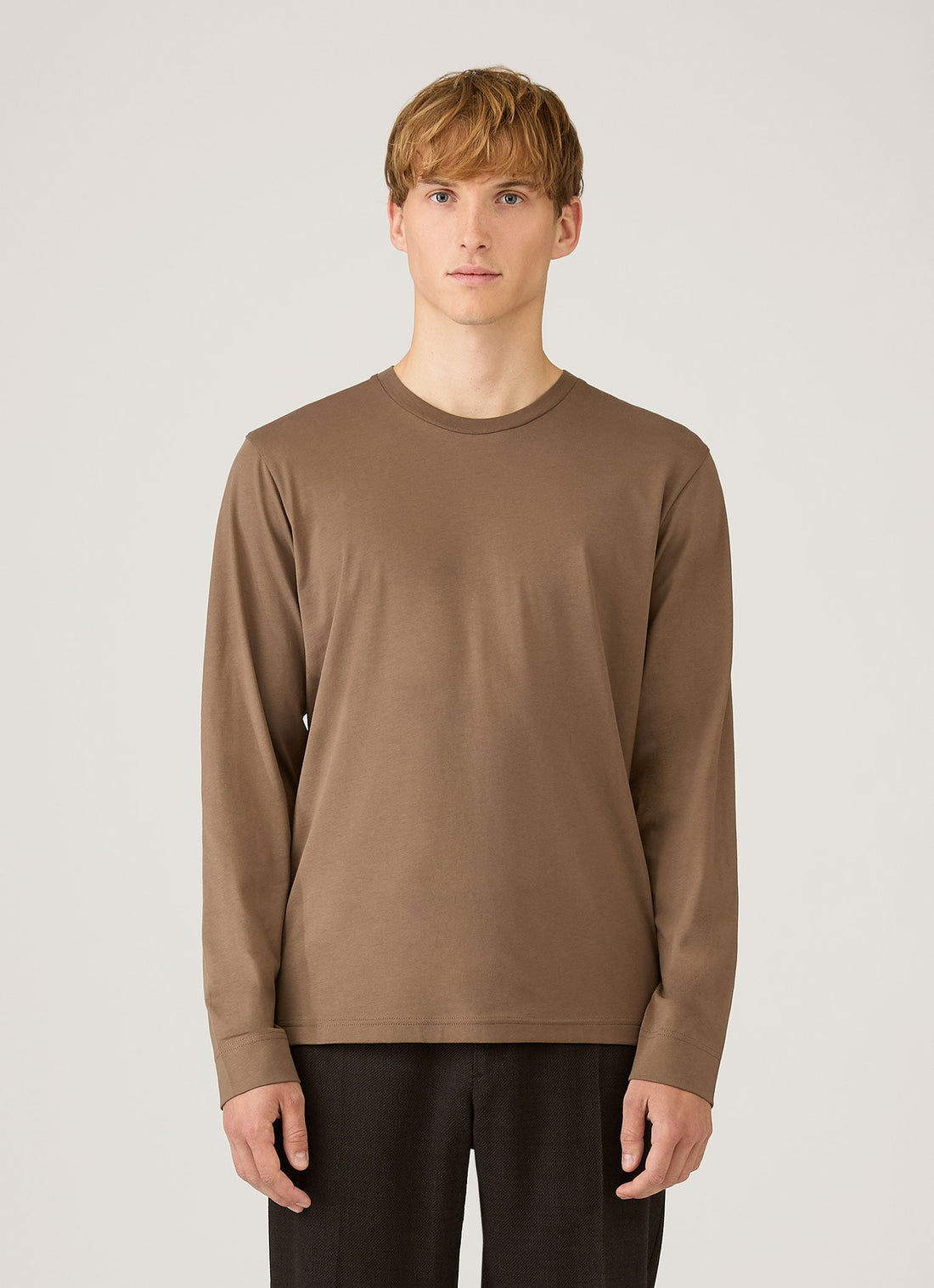 Men's Long Sleeve Riviera Midweight T‑shirt in Dark Cedar