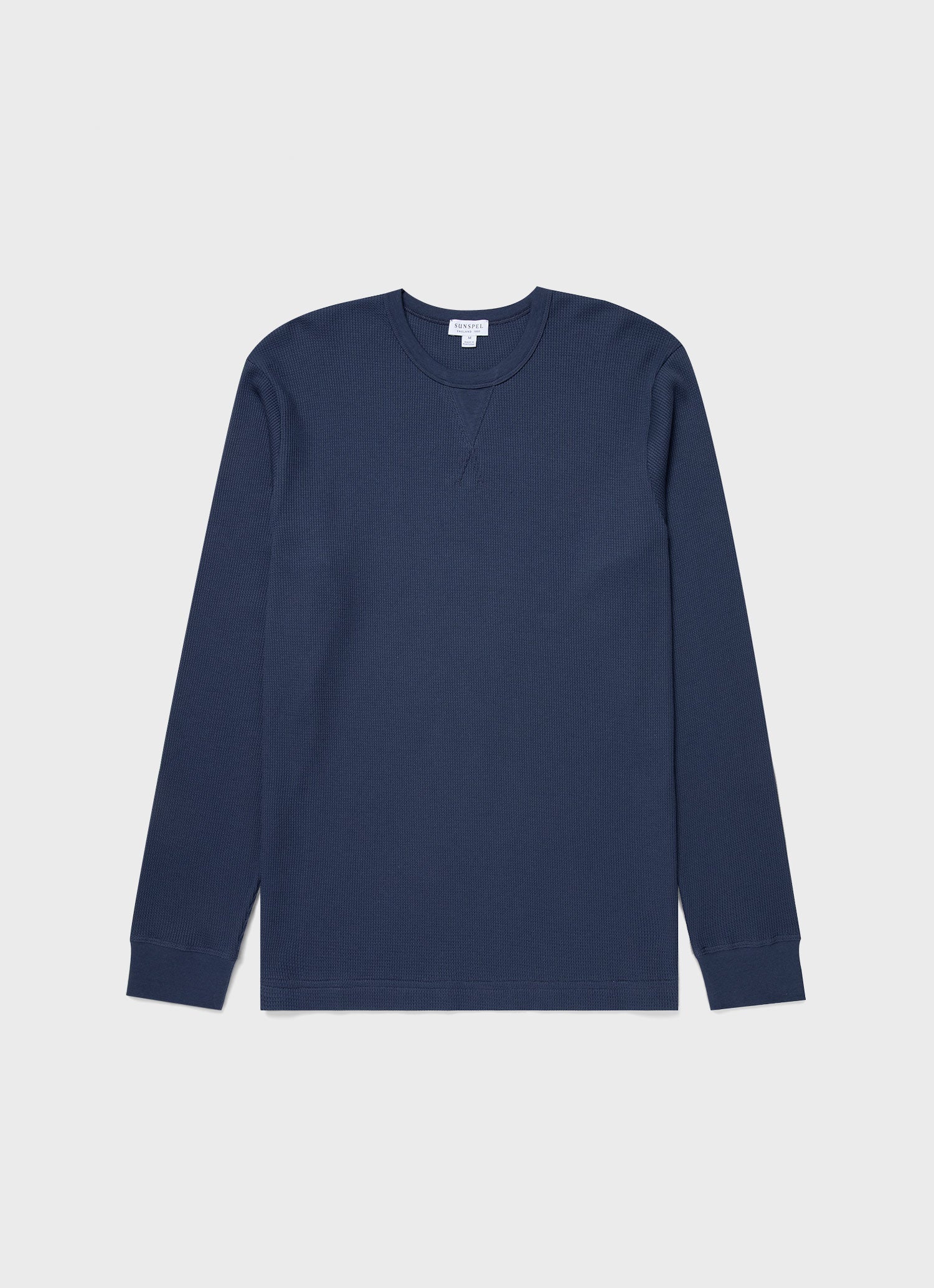 ロングスリーブワッフルTシャツ（Slate Blue）| Sunspel