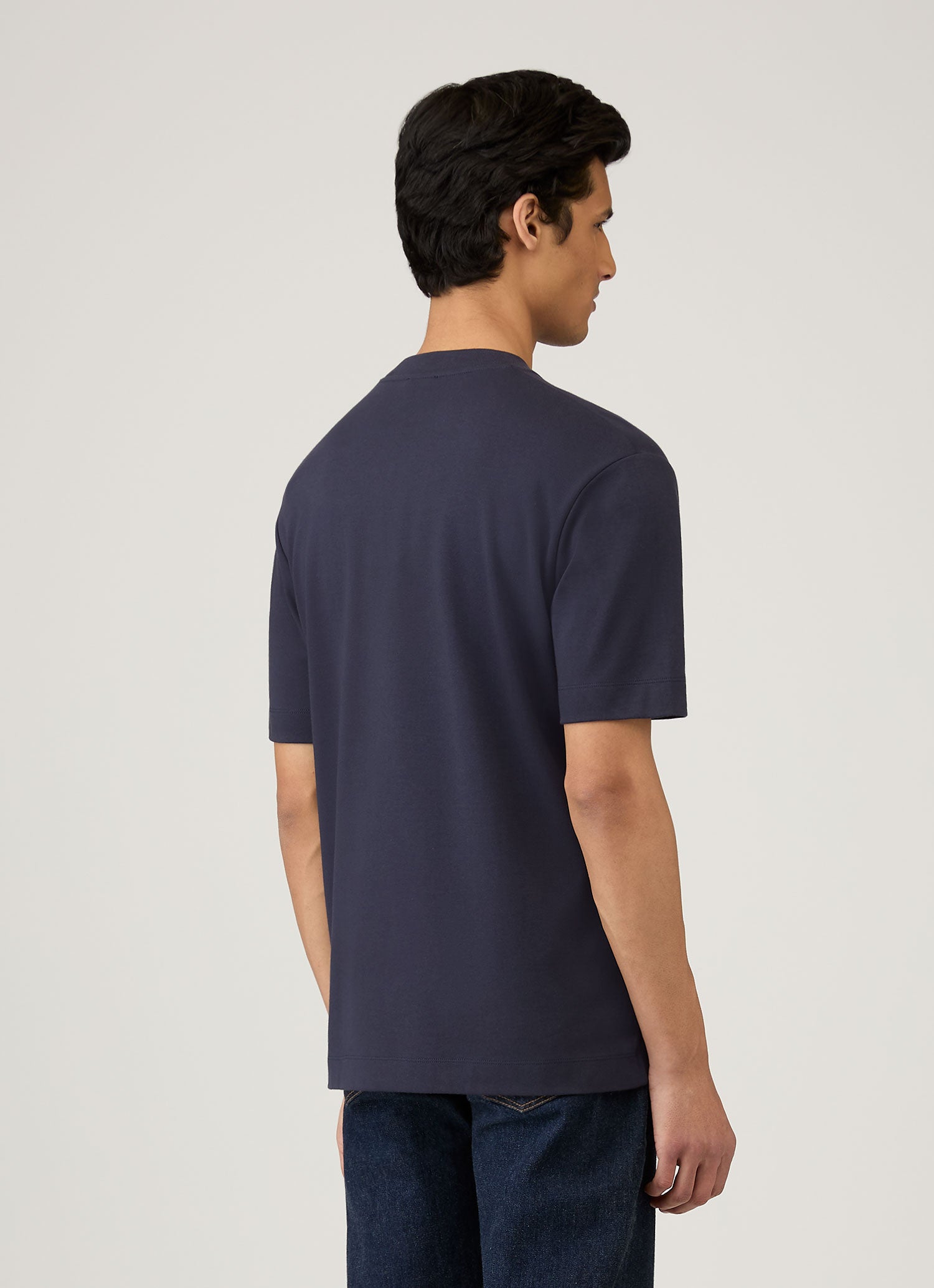 リラックスフィット（ヘビーウェイト） Tシャツ（Navy）| Sunspel