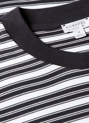 Men's Relaxed Fit Heavyweight T-shirt in White/Navy