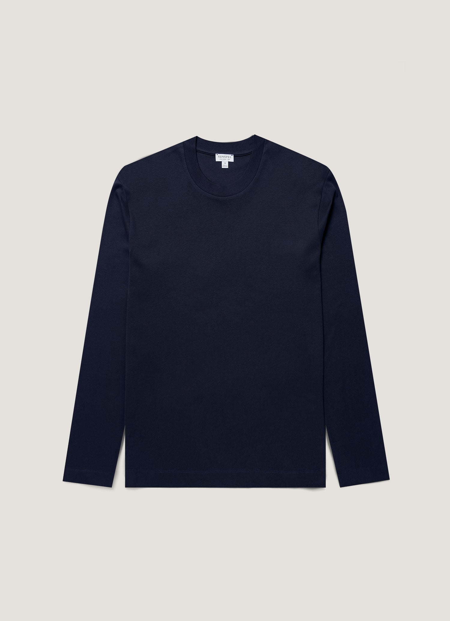 SUNSPEL ロングスリーブTシャツ ロングスリーブ （ヘビーウェイト） T シャツ（Midnight Navy）| Sunspel