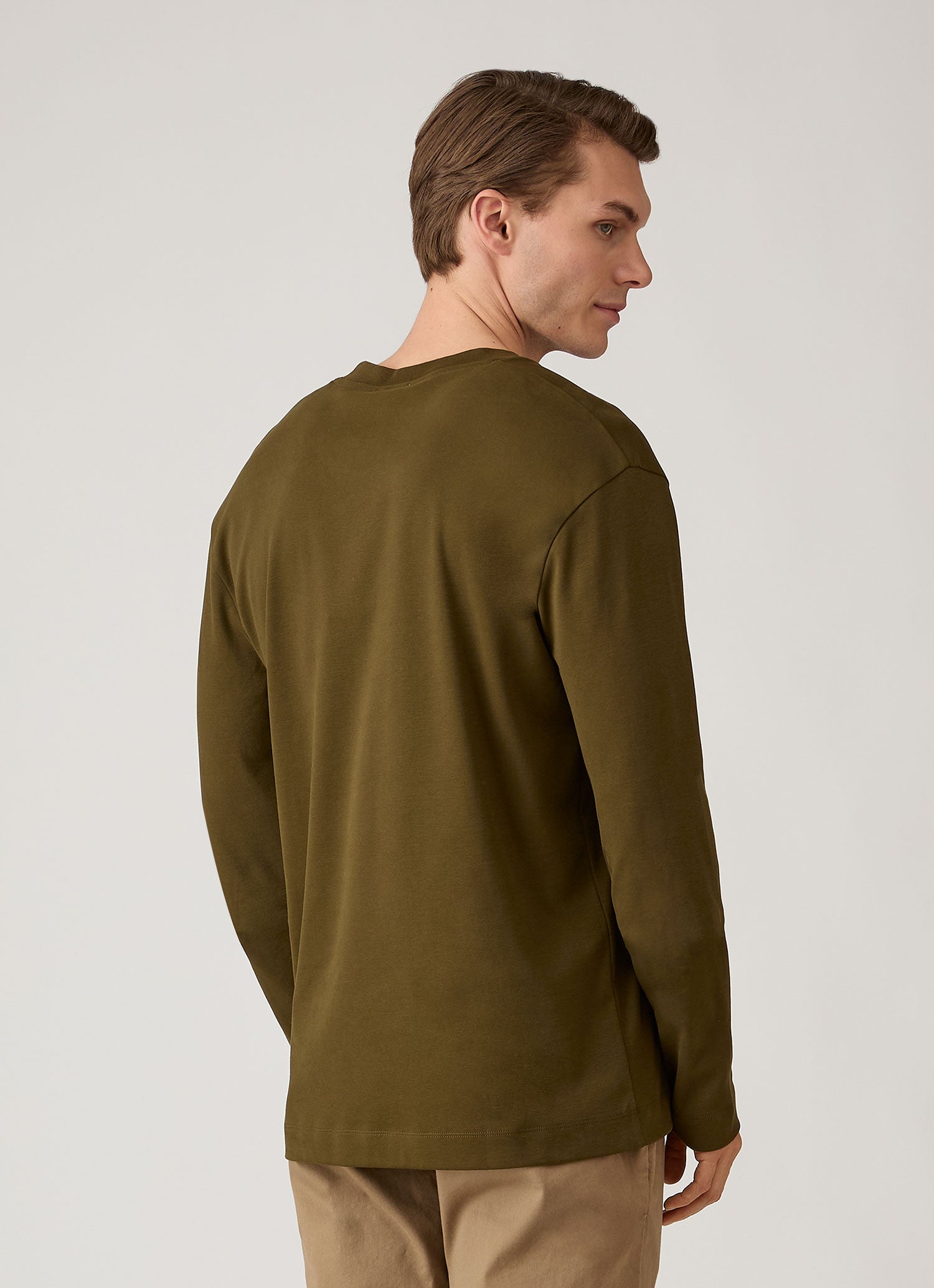 ロングスリーブ （ヘビーウェイト） T シャツ（Loden Green）| Sunspel
