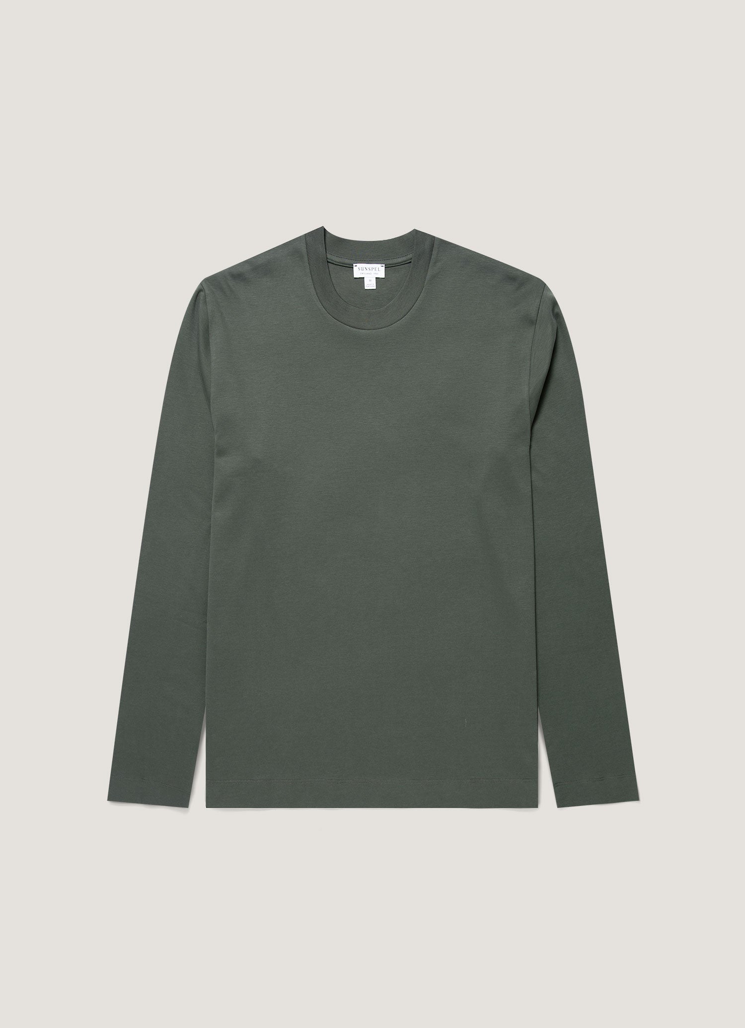 ロングスリーブ （ヘビーウェイト） T シャツ（Slate Green） | Sunspel