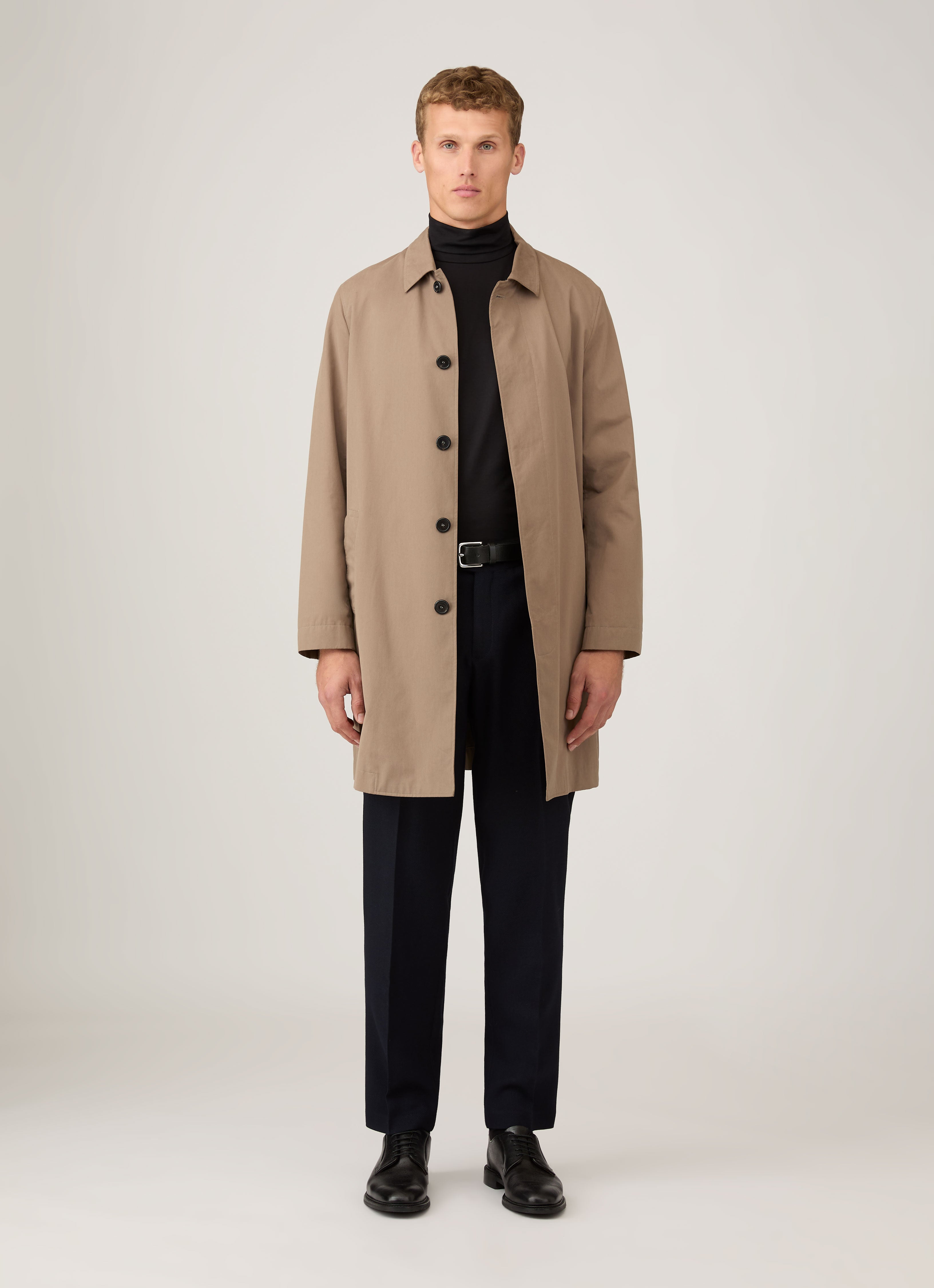 ロングスリーブ ロールネック （Black）| Sunspel