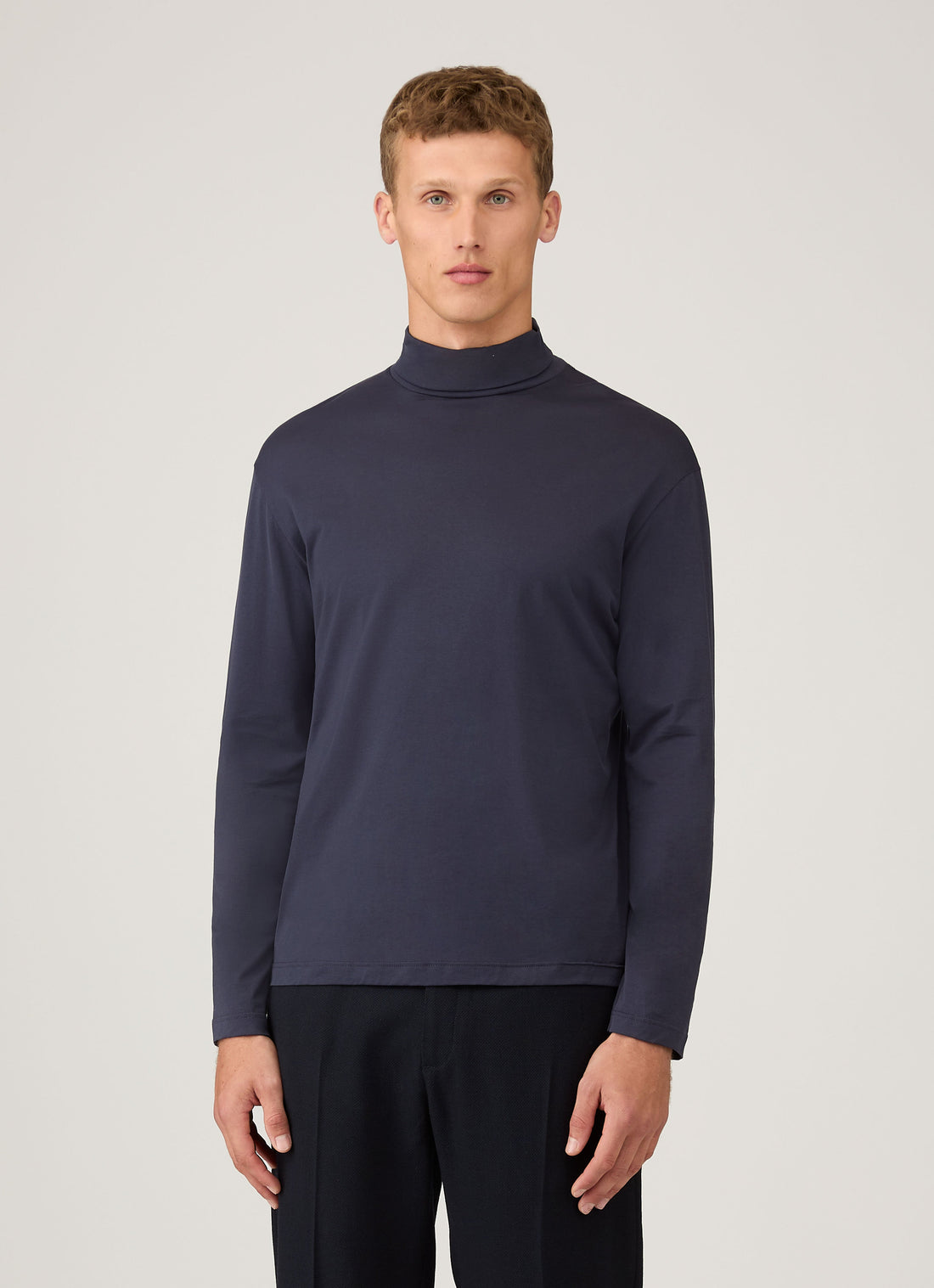 Men's Long Sleeve Roll Neck in Navy