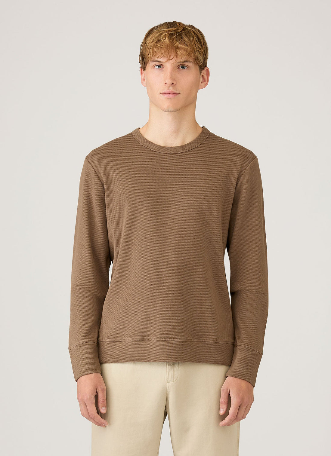Men's Long Sleeve Cellulock Crew Neck in Dark Cedar