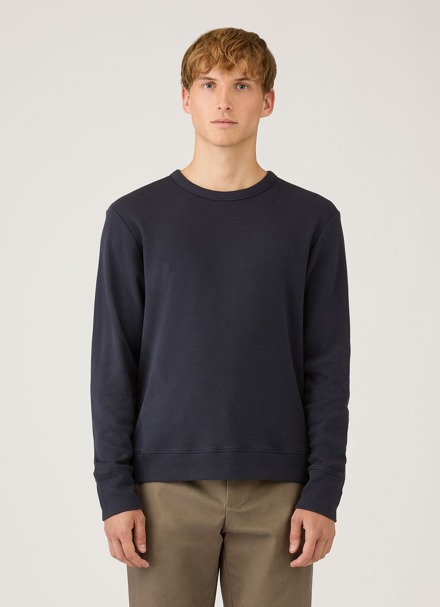 Men's Long Sleeve Cellulock Crew Neck in Navy