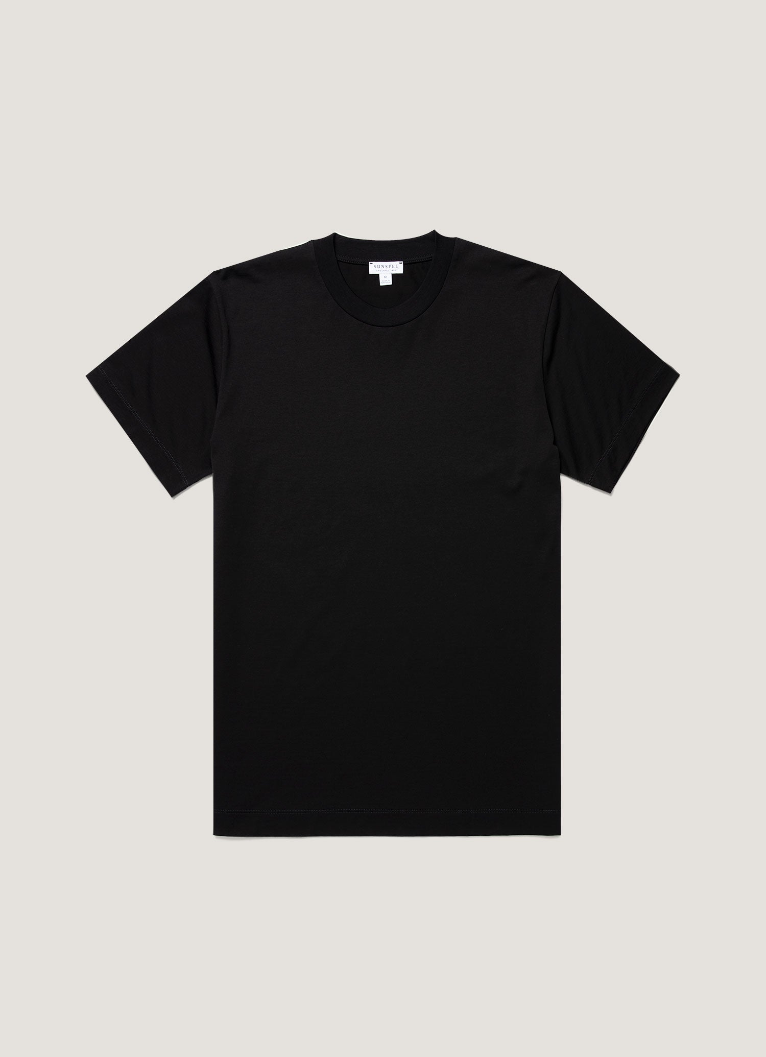 シルクコットン カシミヤ Tシャツ（Black）| Sunspel