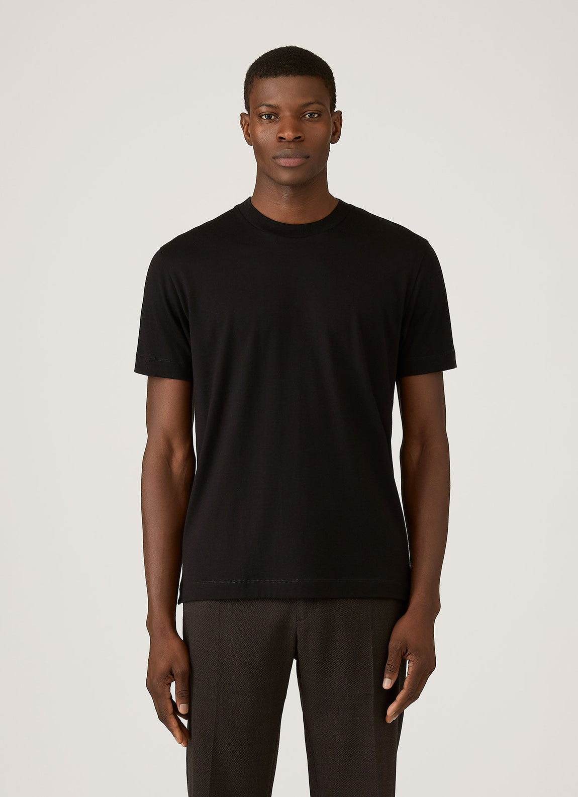 Men's Silk Cotton Cashmere T-shirt in Black