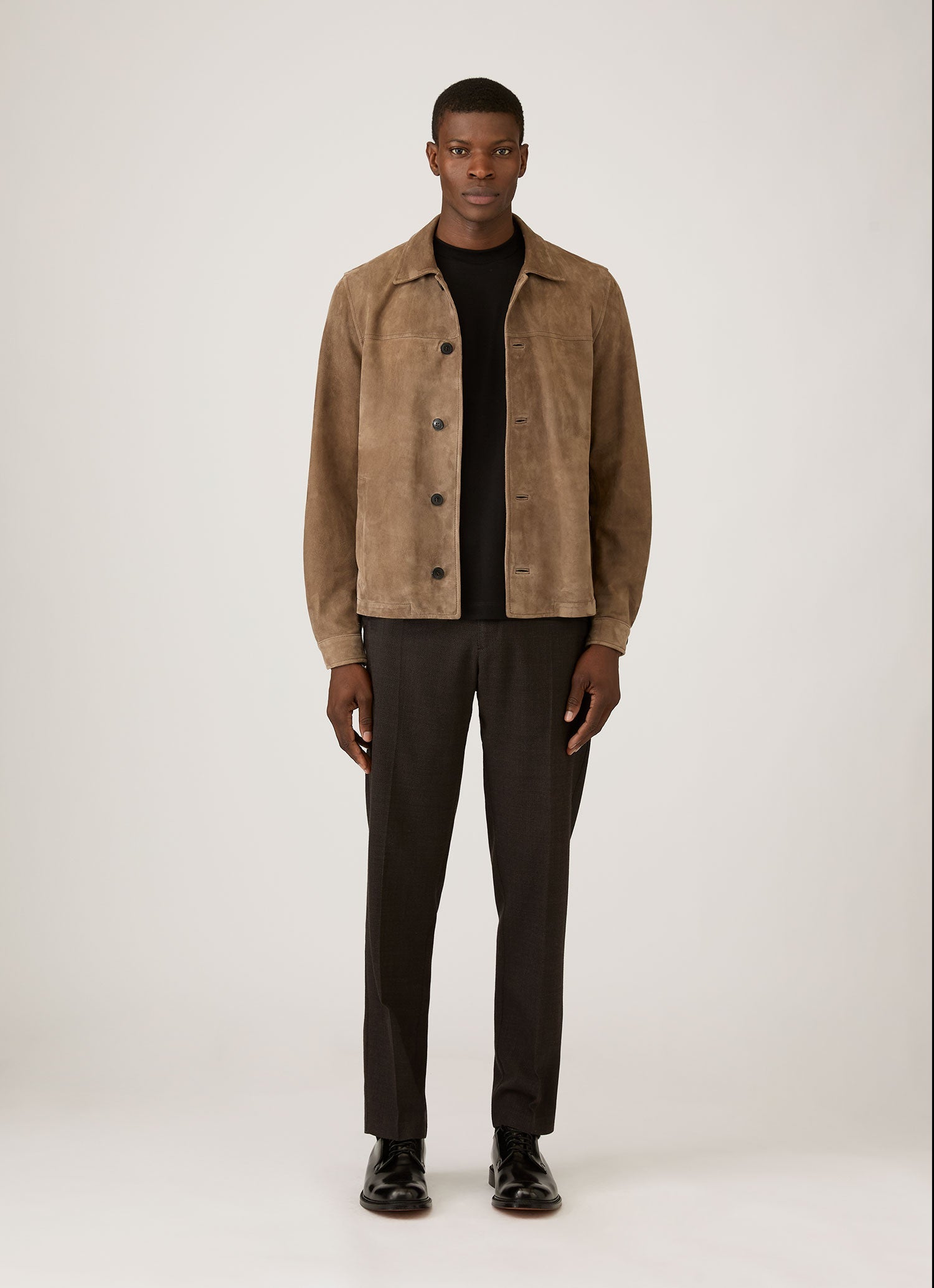 シルクコットン カシミヤ Tシャツ（Black）| Sunspel