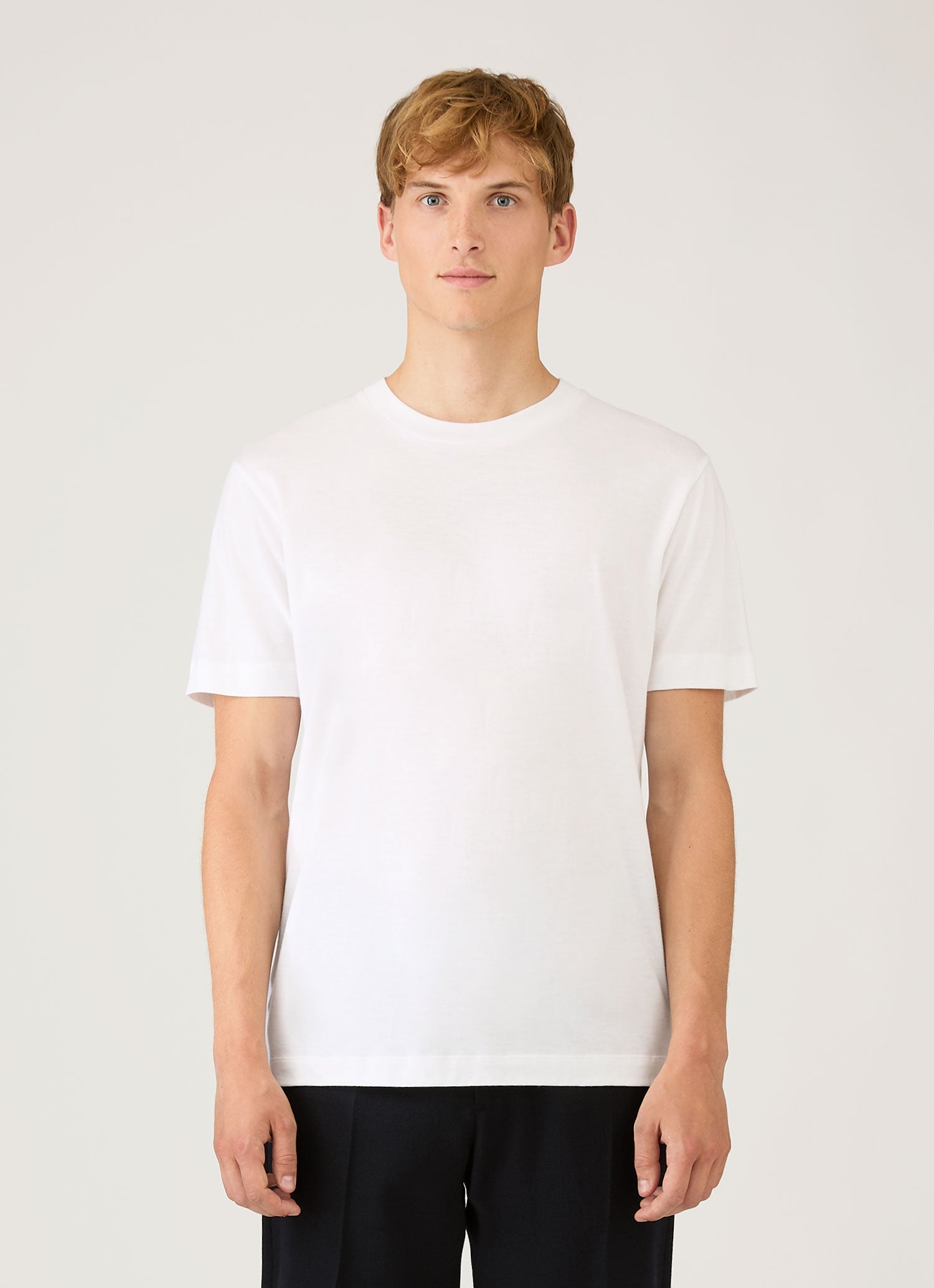 シルクコットン カシミヤ Tシャツ（White）| Sunspel