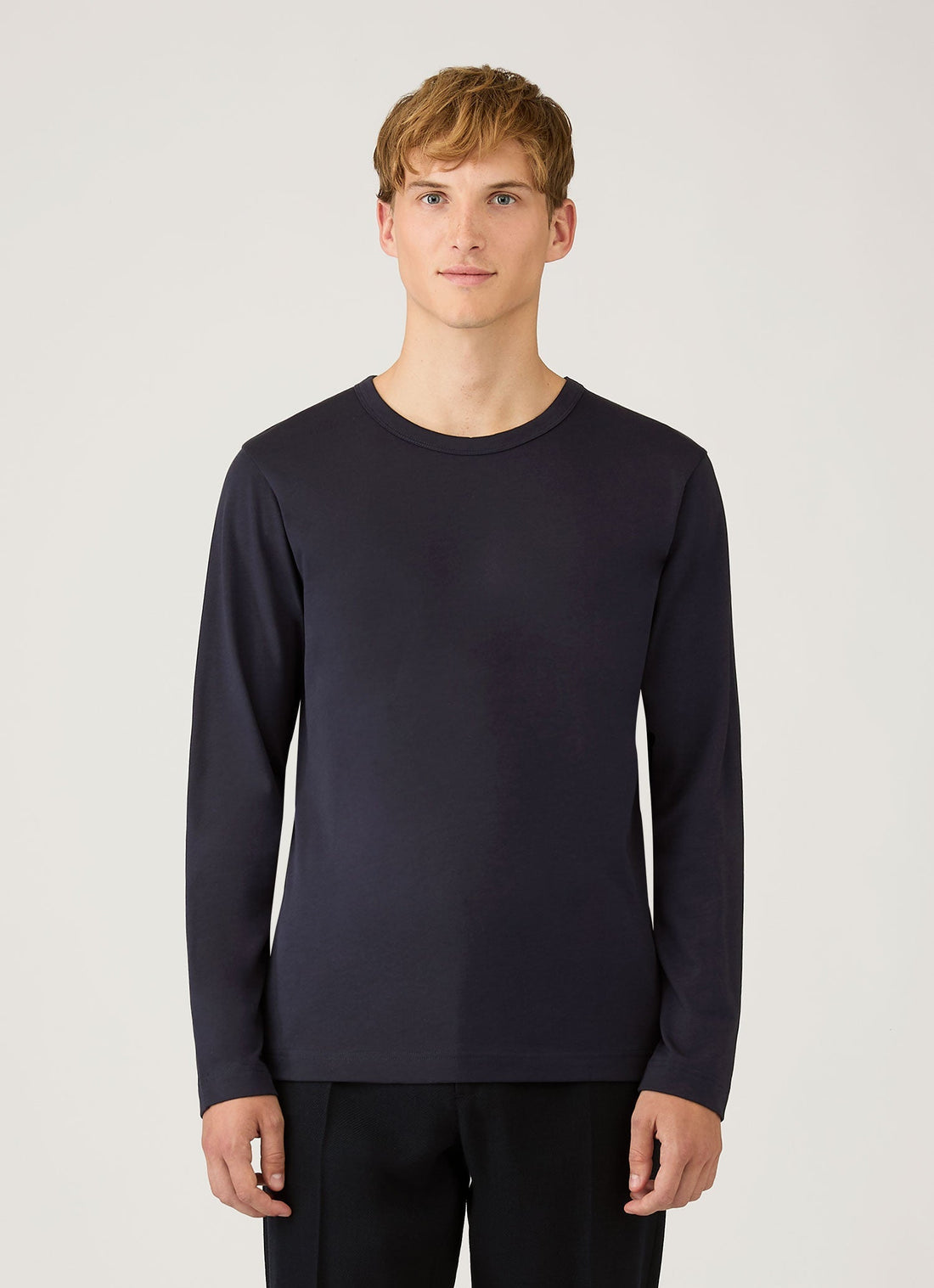 Men's Long Sleeve Heavyweight Jersey T-shirt in Navy