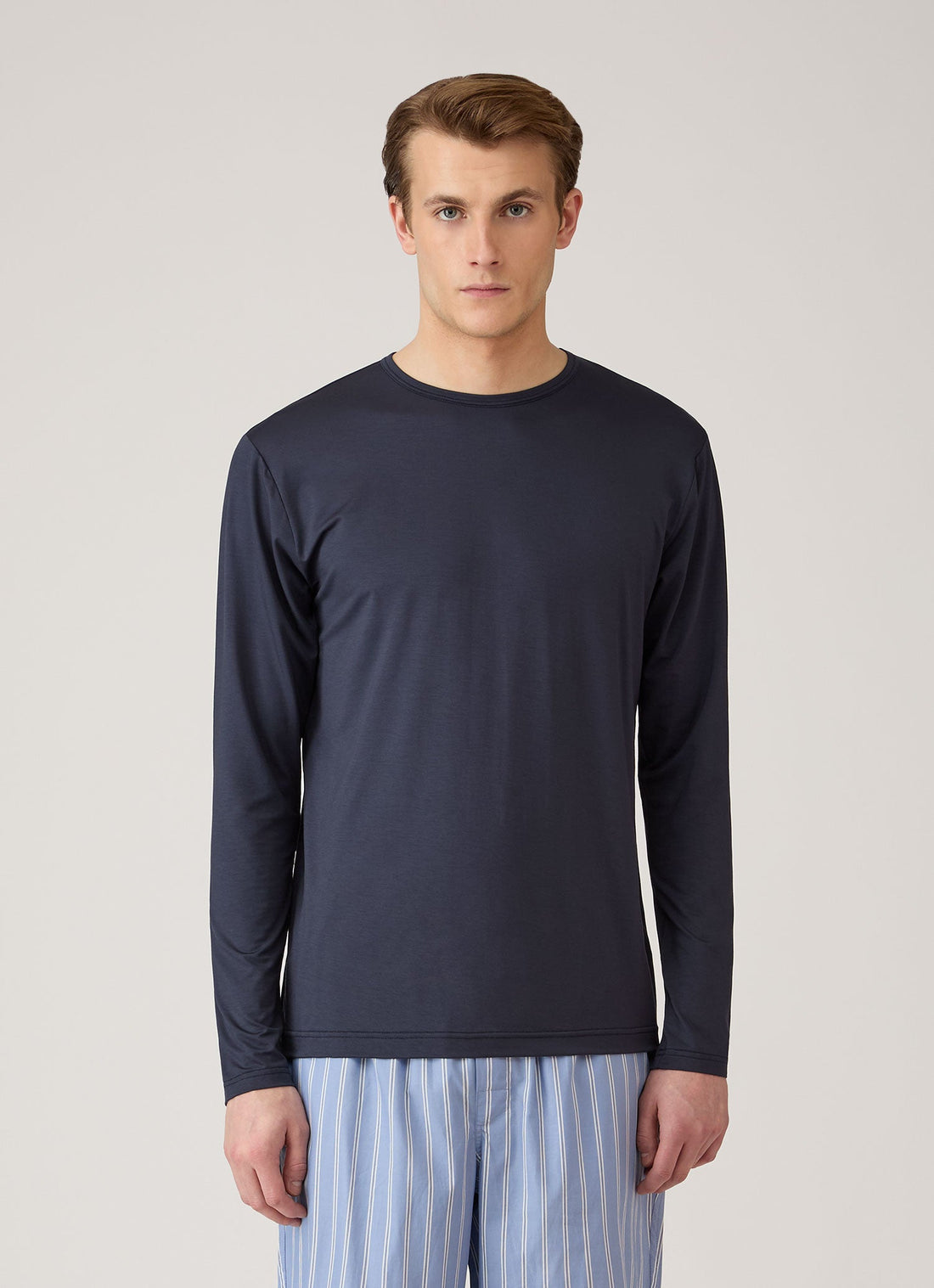 Men's Long Sleeve Tencel™ T-shirt in Navy