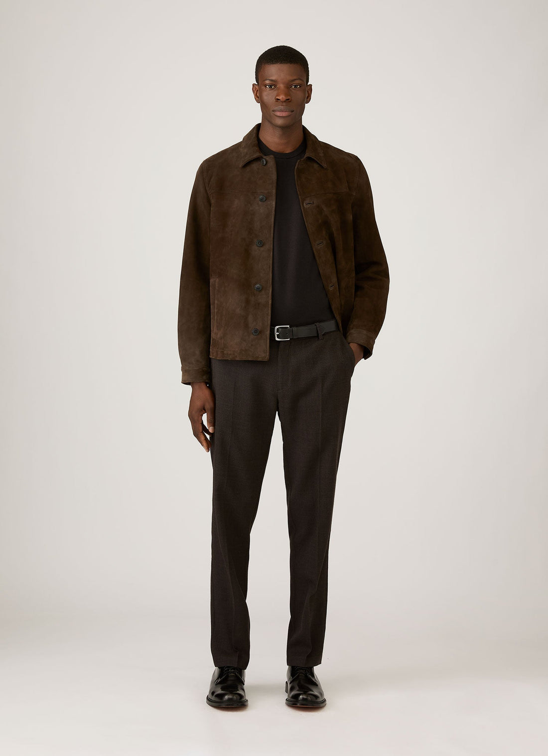 Men's Sea Island Cotton Knit T-shirt in Black