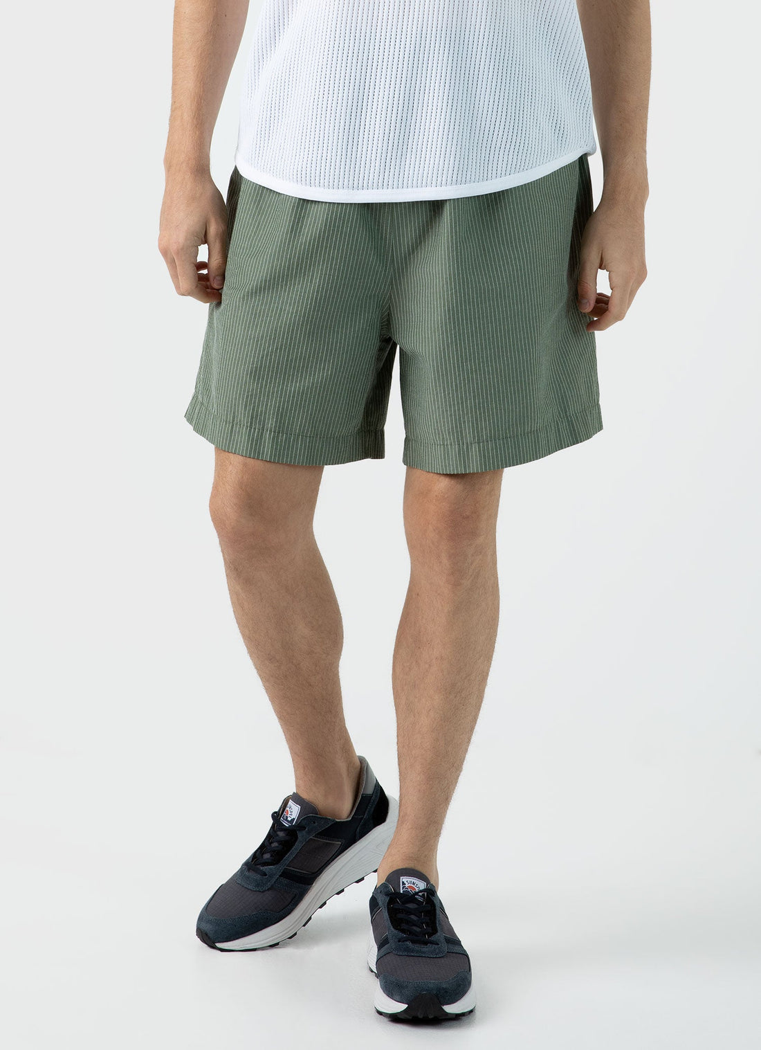Men's Sunspel x Nigel Cabourn Ripstop Army Short in Army Green