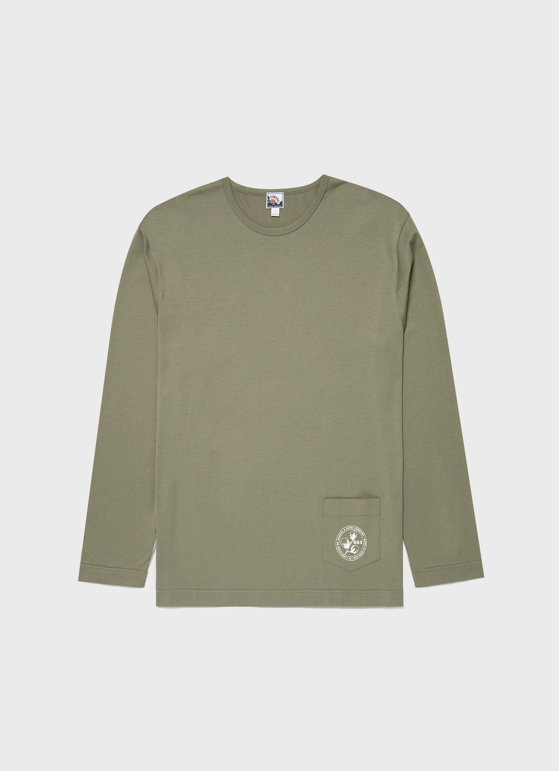 Men's Sunspel x Nigel Cabourn Long Sleeve T-shirt in Army Green