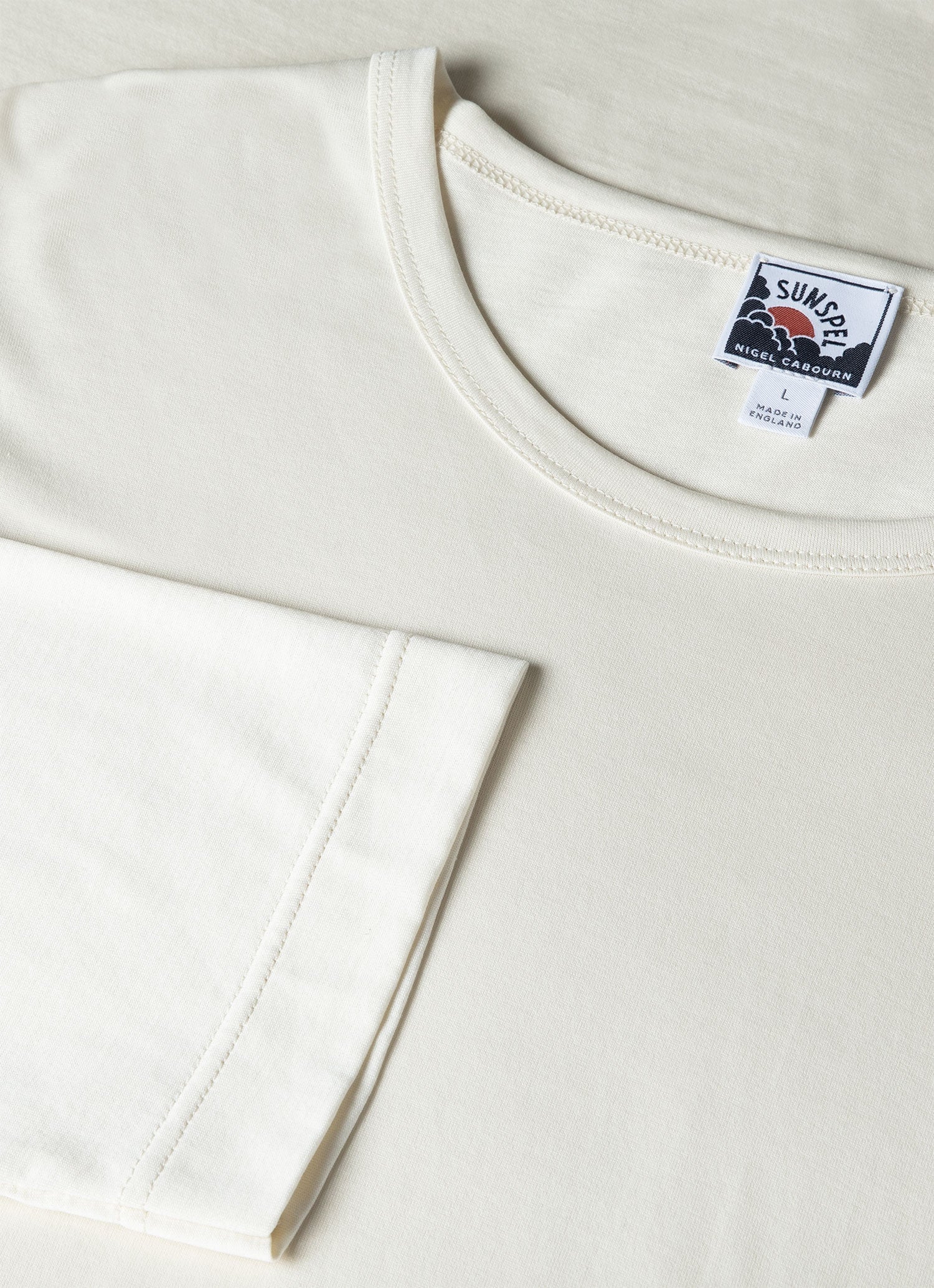 Men's Sunspel x Nigel Cabourn Long Sleeve T-shirt in Stone White