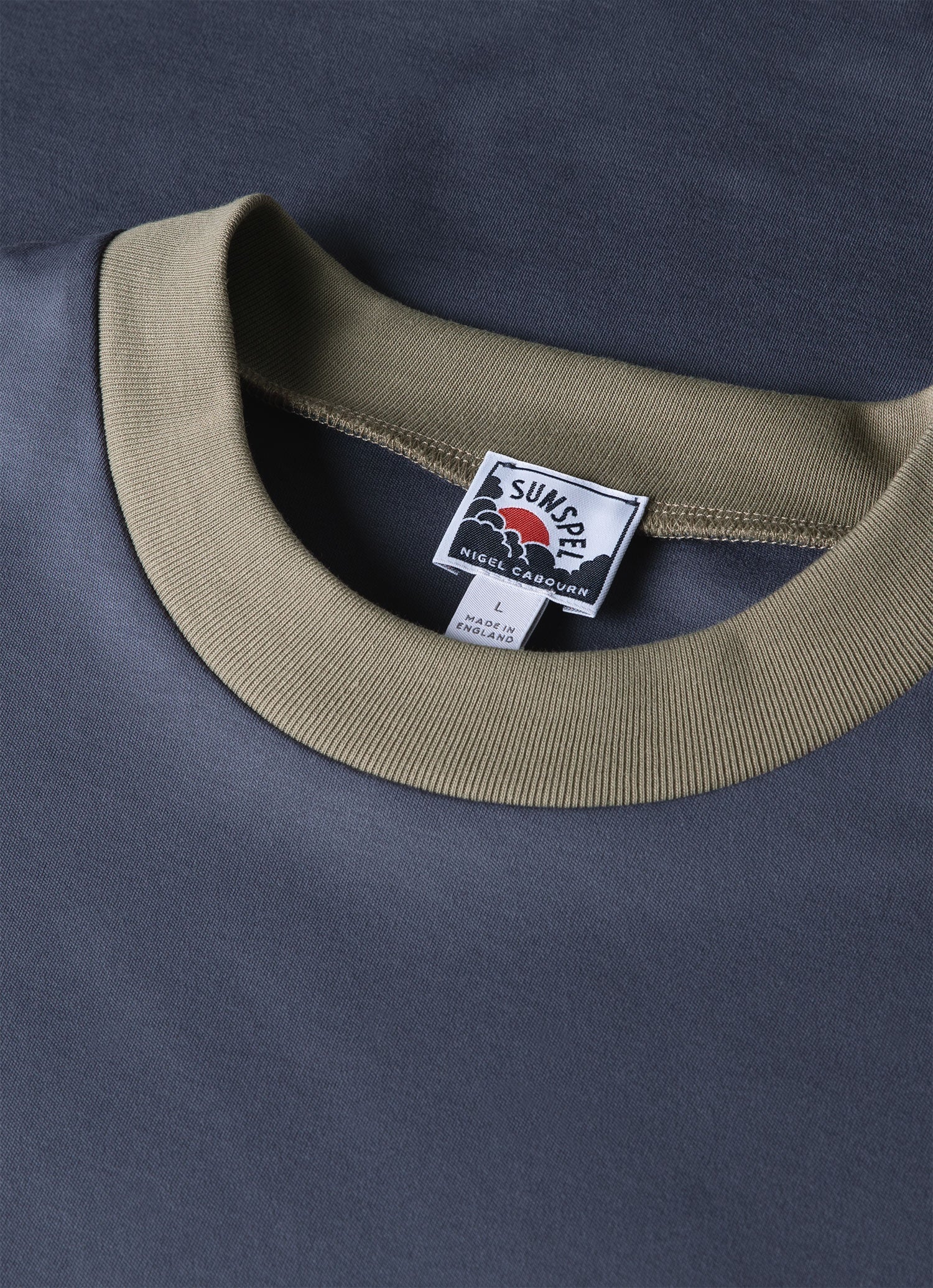 Sunspel x Nigel Cabourn カーボンブラッシュドTシャツ（Slate Blue
