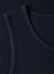 Men's Sunspel x Nigel Cabourn Mesh Vest in Navy