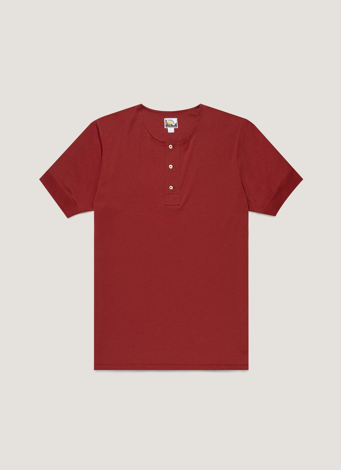 Men's Sunspel x Paul Weller Henley in Dark Cherry