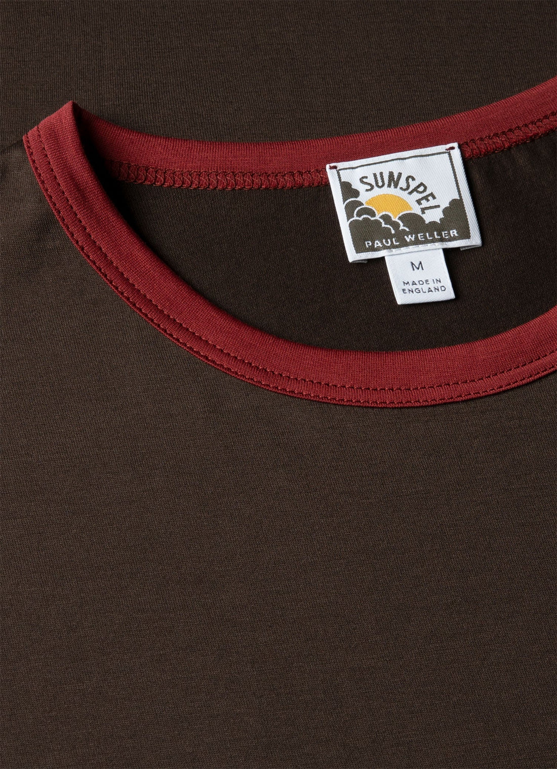 Men's Sunspel x Paul Weller Ringer T-shirt in Dark Brown