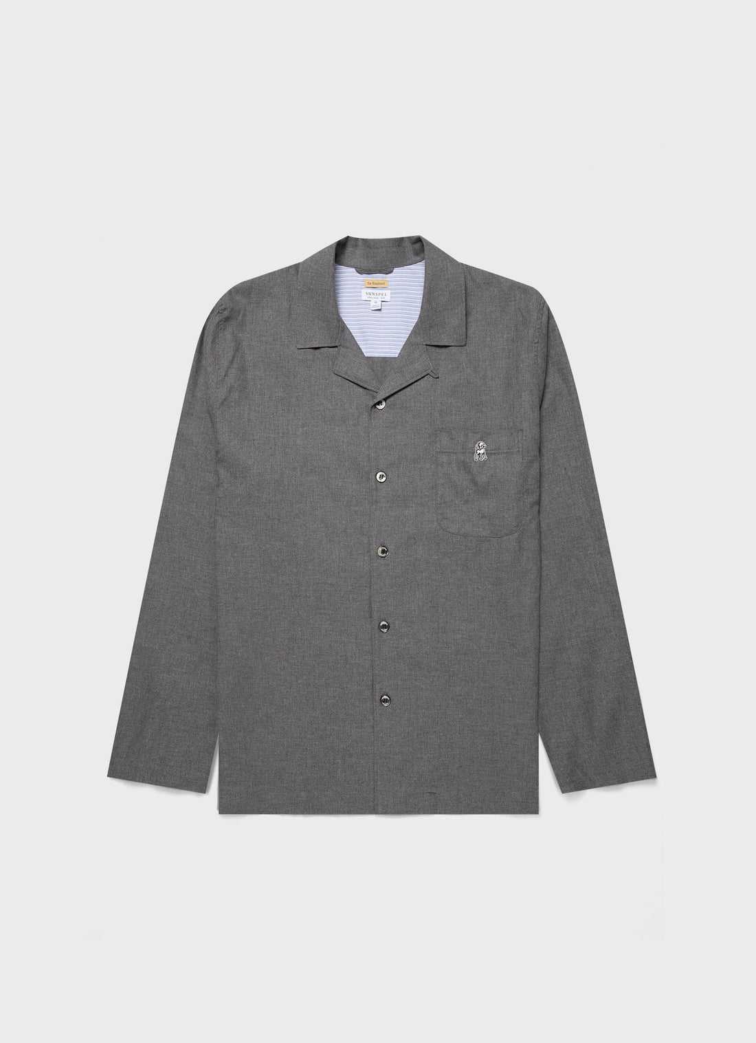 Men's Sunspel x the Shepherd UNDERCOVER Pyjama Shirt in Mid Grey Melange