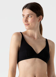 Women's Cotton Stretch Bralette in Black